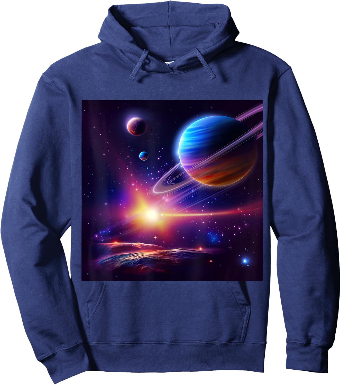 Saturn Planet Galaxy Nebula Space Hoodie - Hoodie | Navy