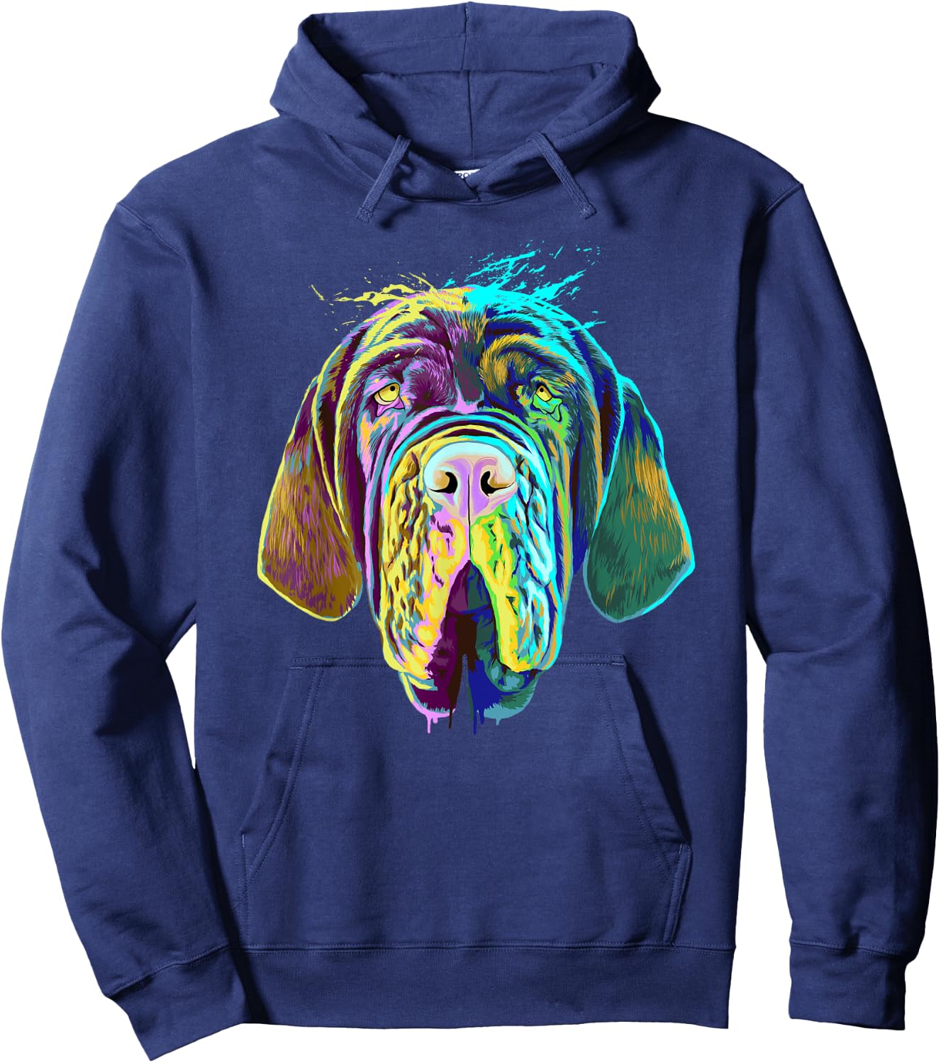 Colourful Splash Dog Neapolitan Mastiff Hoodie - Hoodie | Navy