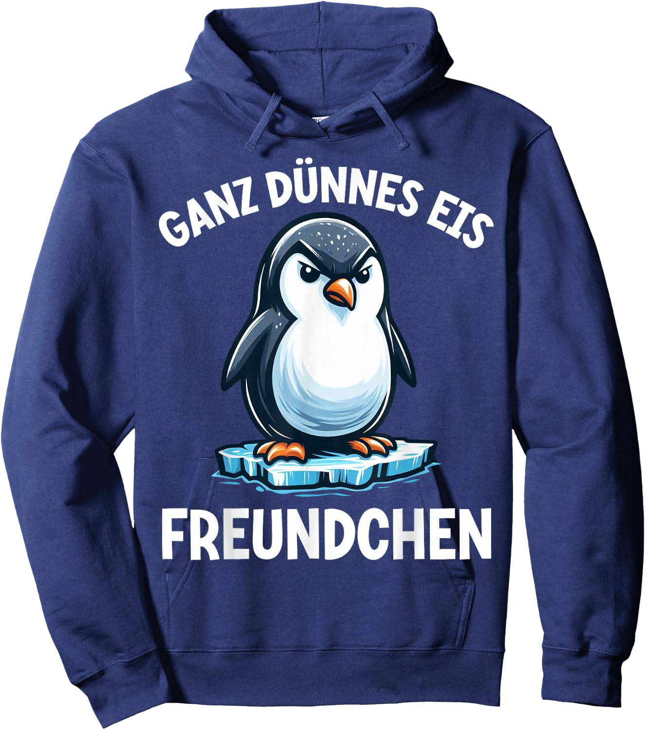 Very Thin Ice Friend Funny Penguin Irony Hoodie - Hoodie | Navy