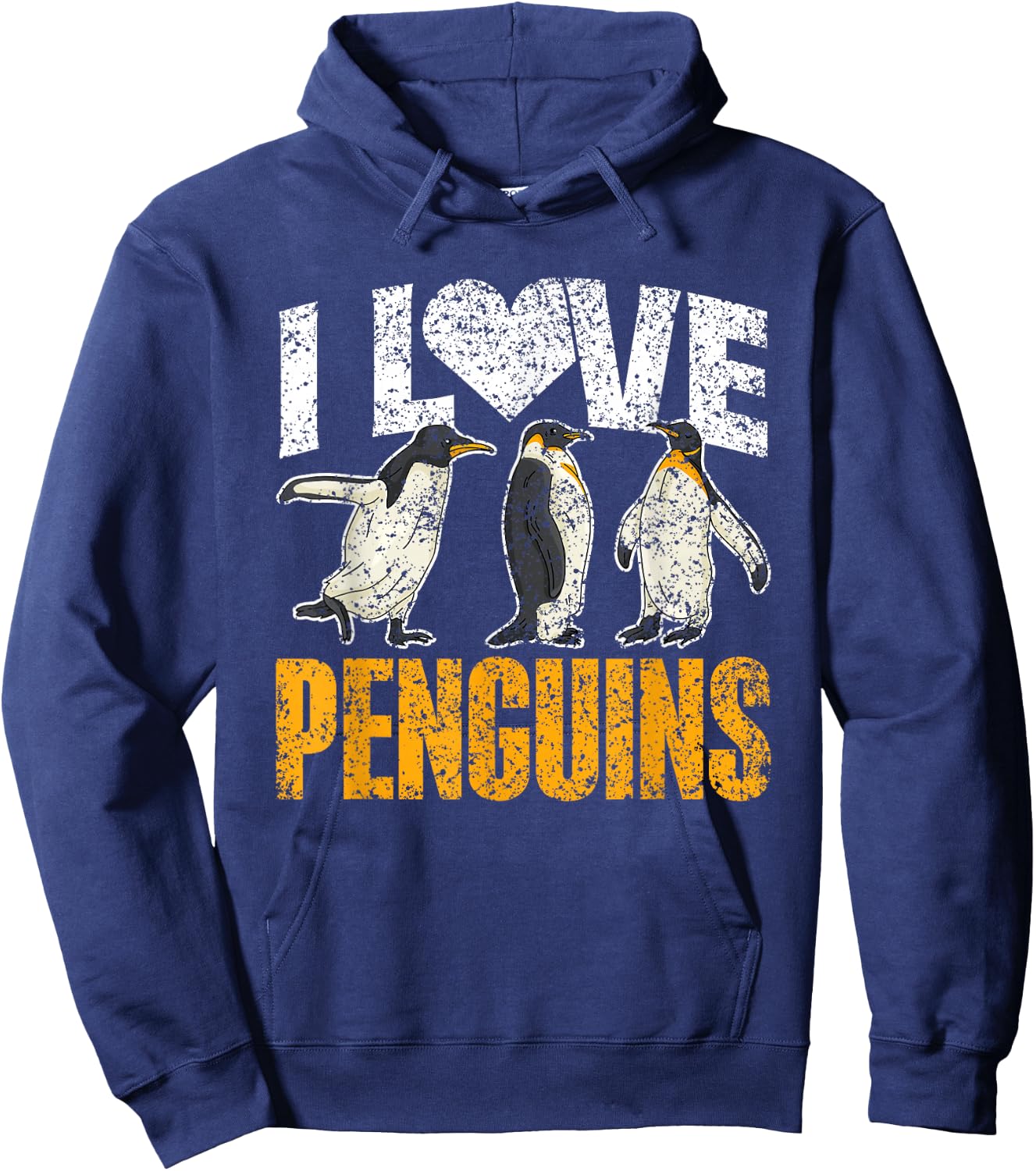 I Love Penguins Lover Animal Cute Penguin Hoodie - Hoodie | Navy