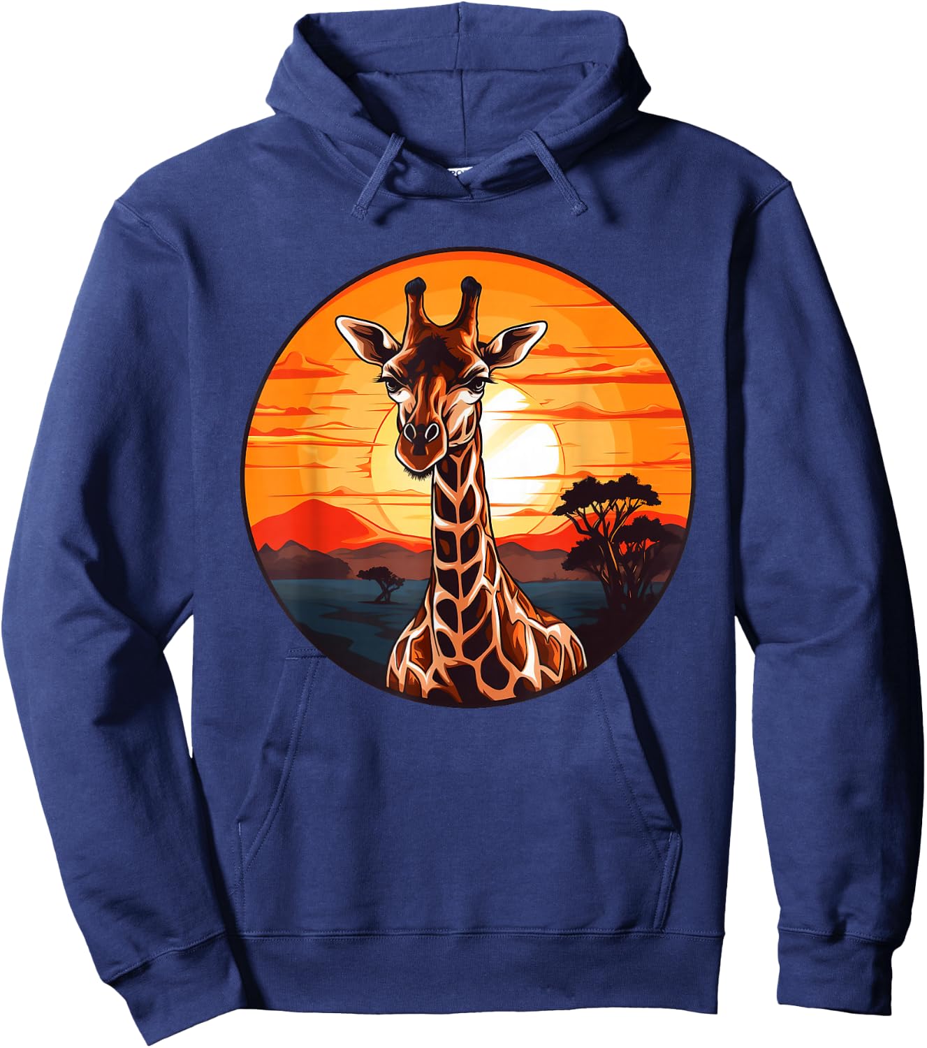 Colorful Giraffe I Kids Giraffe Hoodie - Hoodie | Navy