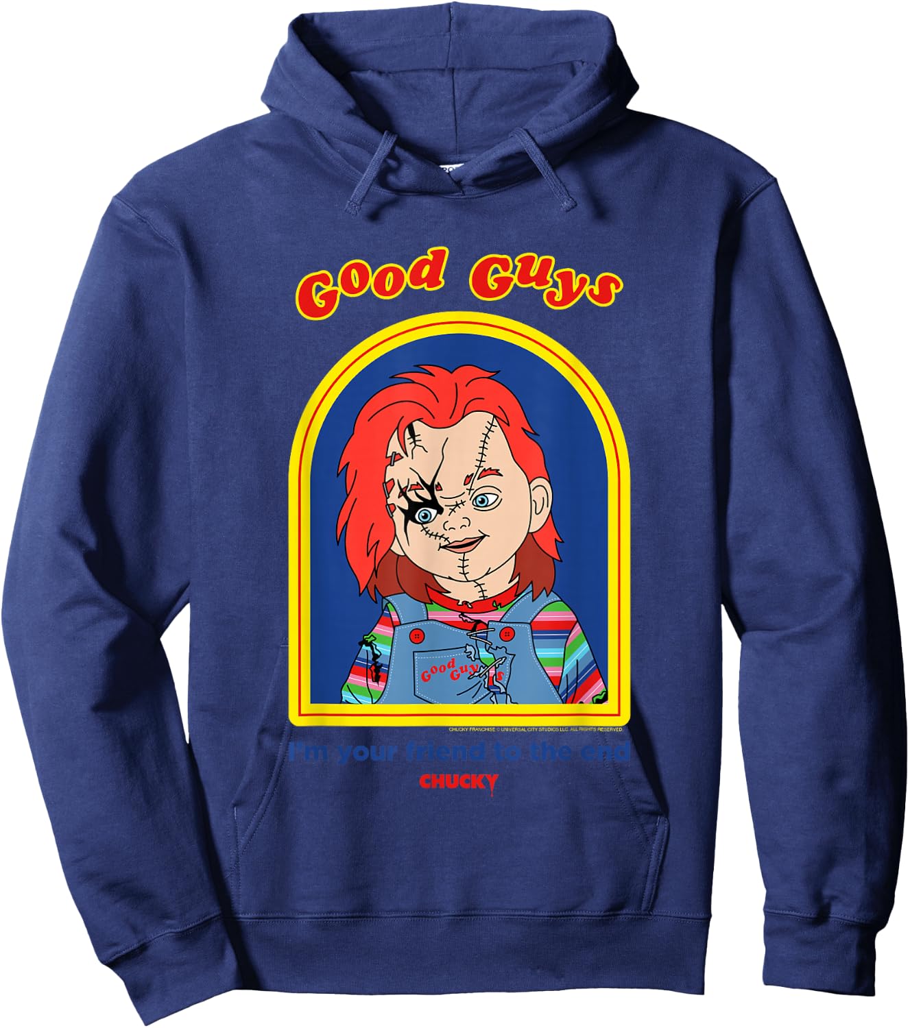 Chucky Good Guys I'm Your Friend to The End Hoodie - Hoodie | Navy