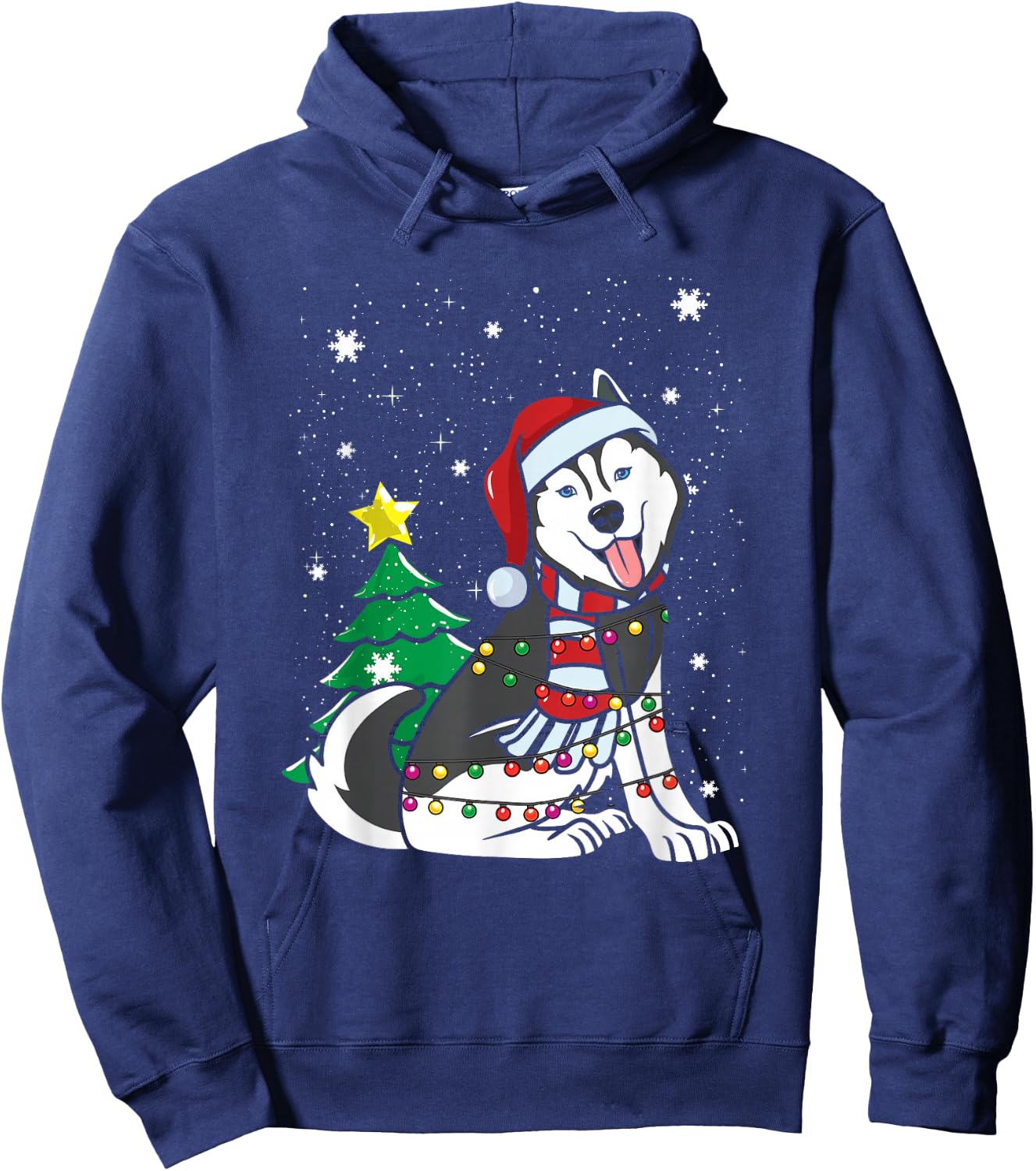Funny Siberian Husky Christmas Dog Lover Women Hoodie - Hoodie | Navy