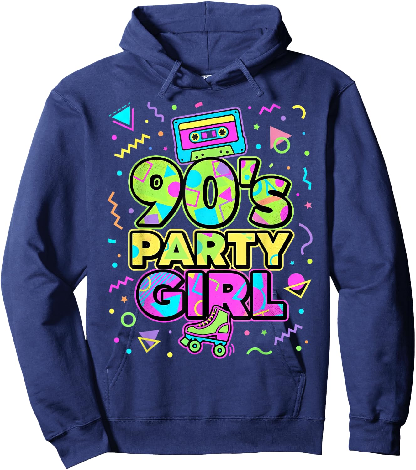 90s Party Girl Damen Outfit 90er Jahre Hoodie - Hoodie | Navy