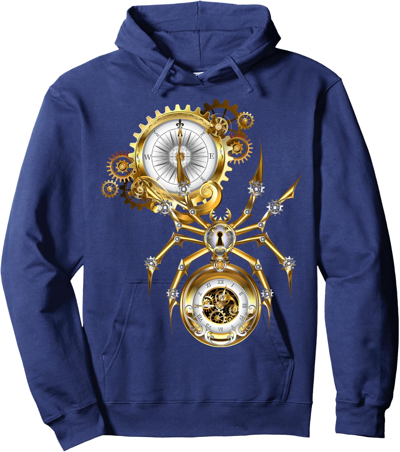 Steampunk Spider Watch Compass , black Hoodie - Hoodie | Navy