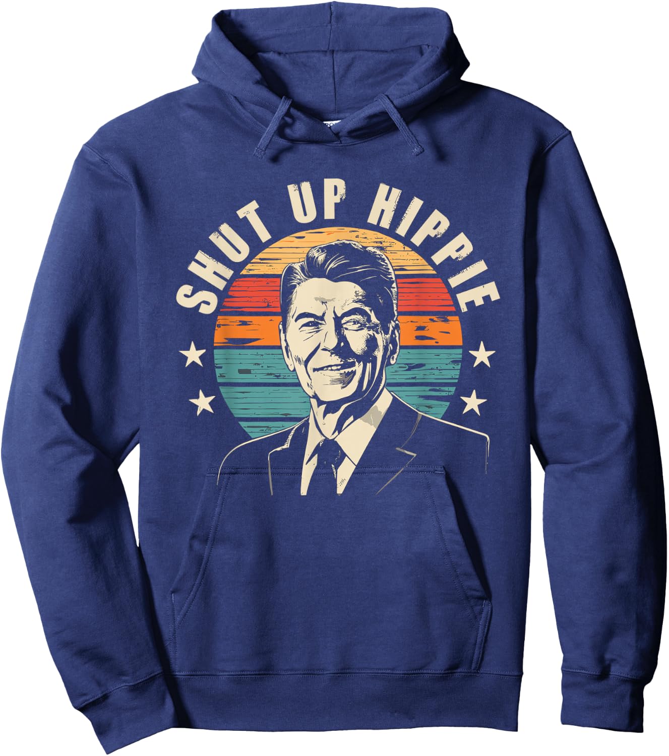 Funny Political - Shut Up Hippie Hoodie - Hoodie | Navy