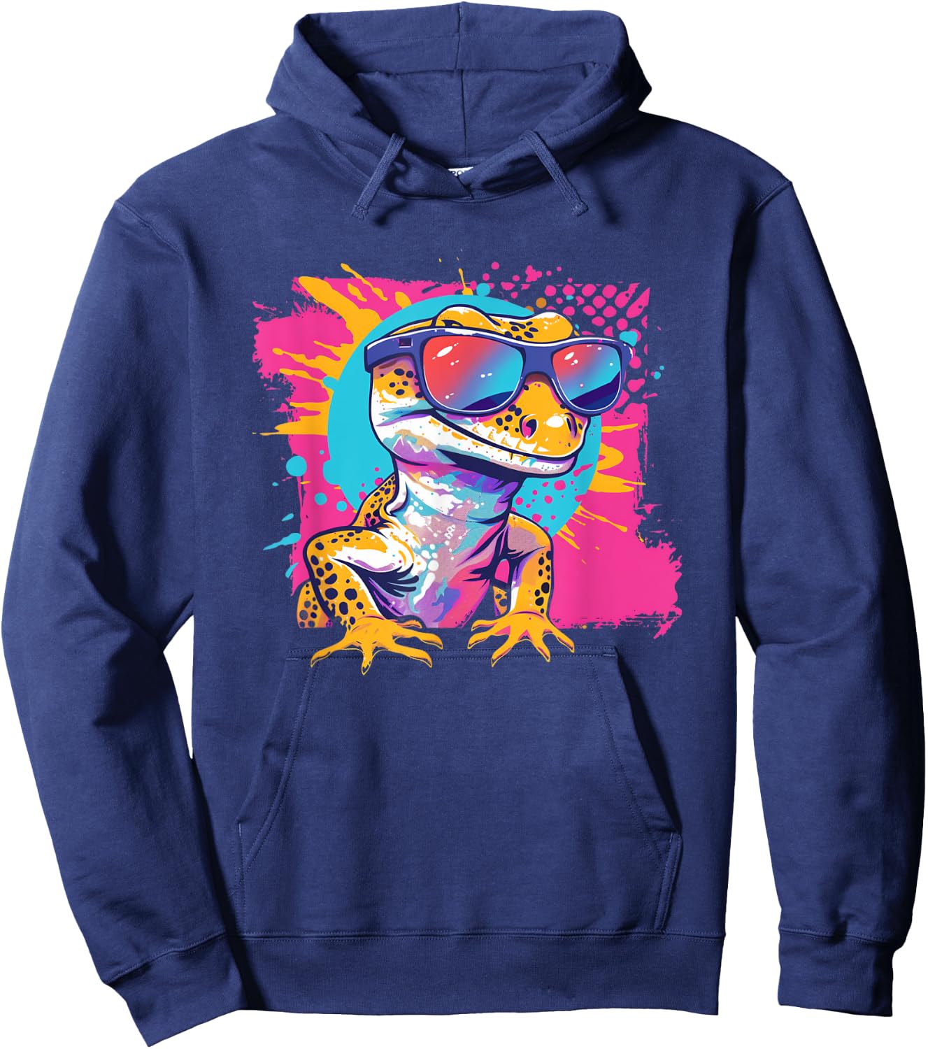 Reptile Retro Vintage Leopard Gecko Lover Hoodie - Hoodie | Navy