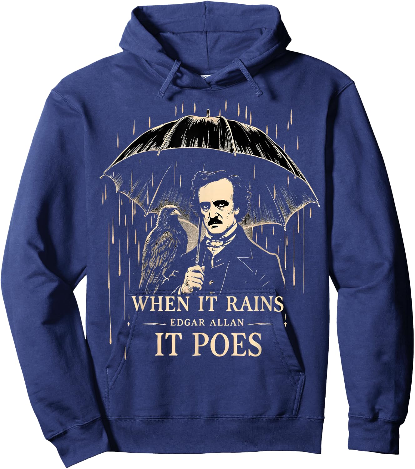 Gothic Raven Dark Literature Hoodie - Hoodie | Navy