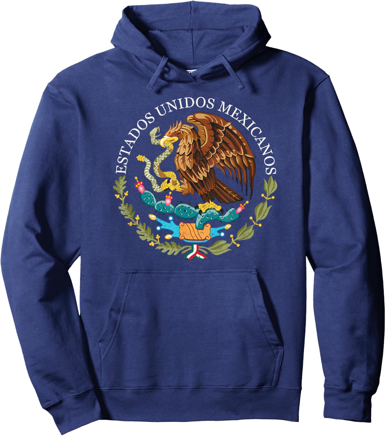 Mexico Coat of Arms Mexican Flag Seal Symbol Hoodie - Hoodie | Navy