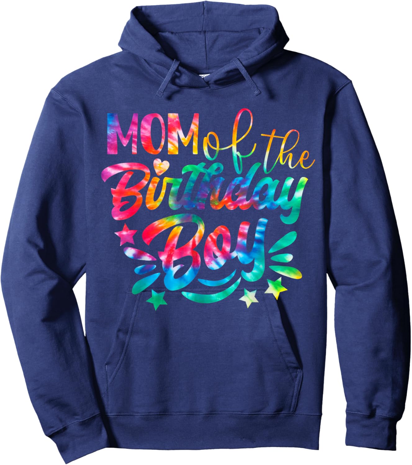 Funny Tie Dye Mom of the birthday boy Hoodie - Hoodie | Navy