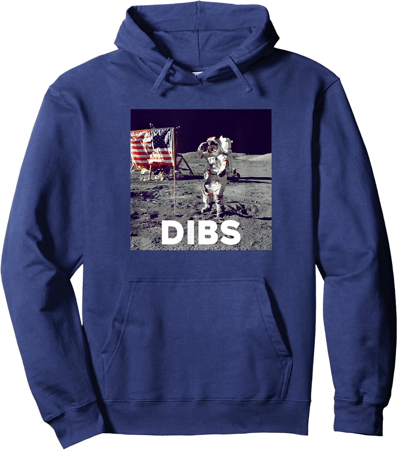 Dibs On The Moon American Moon Landing Hoodie - Hoodie | Navy