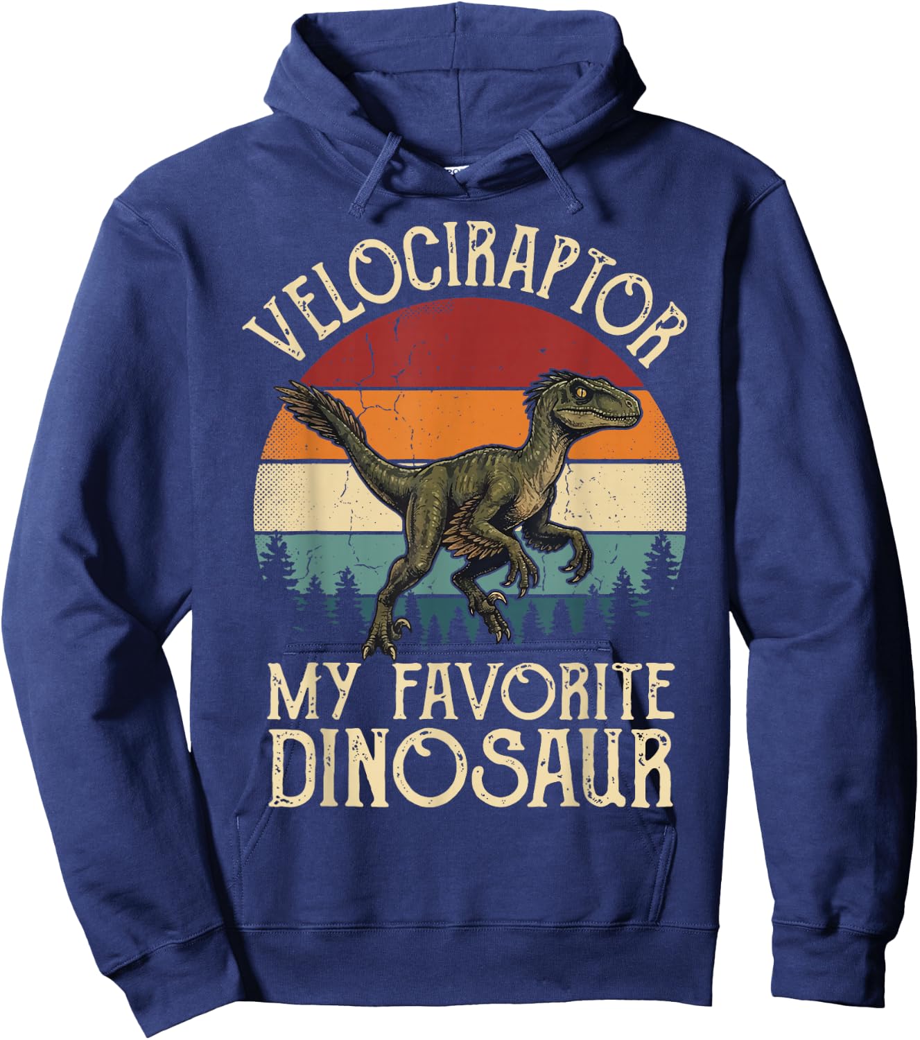 Velociraptor My Favorite Dinosaur Hoodie - Hoodie | Navy