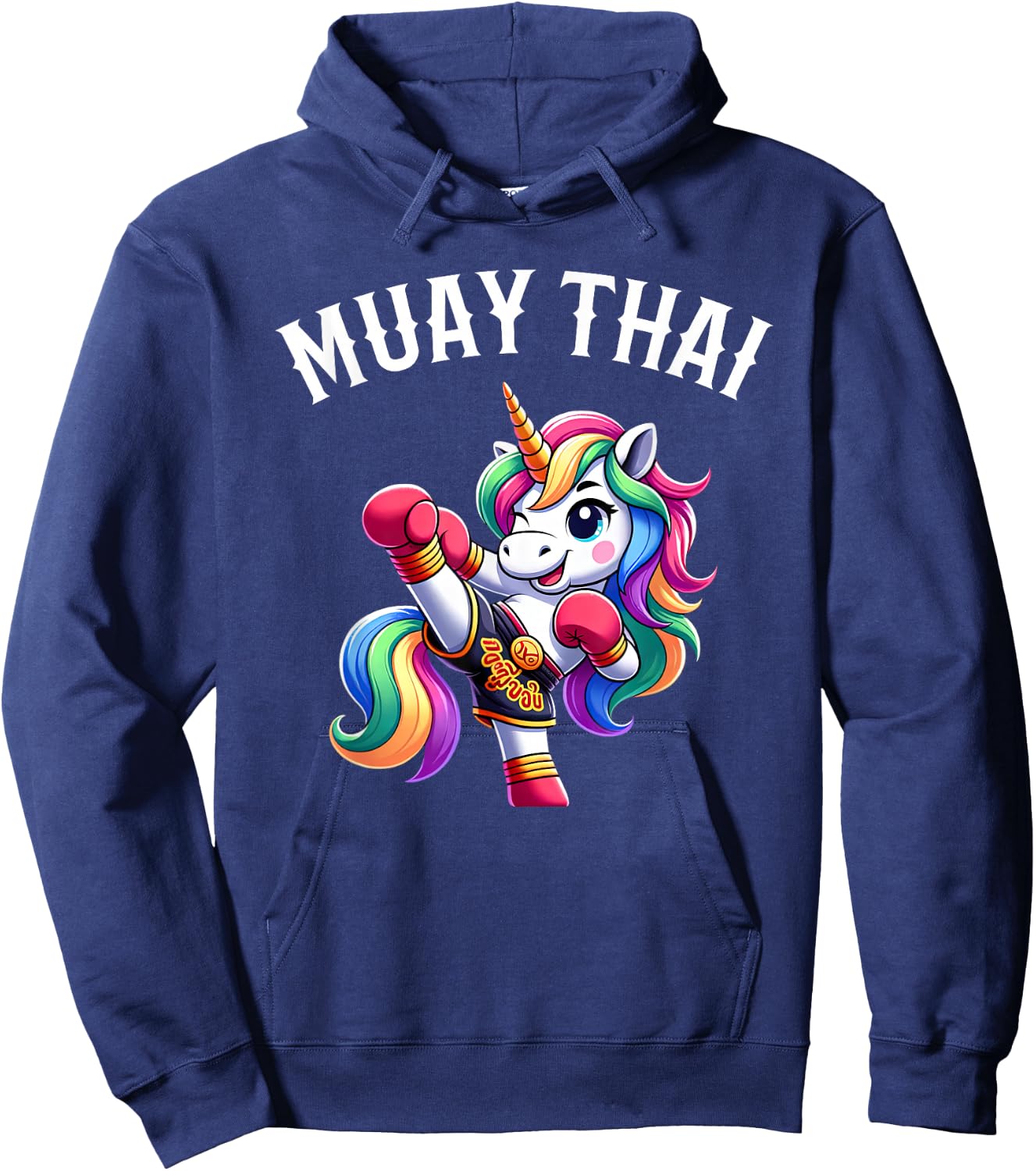 Cute Muay Thai Unicorn Hoodie - Hoodie | Navy