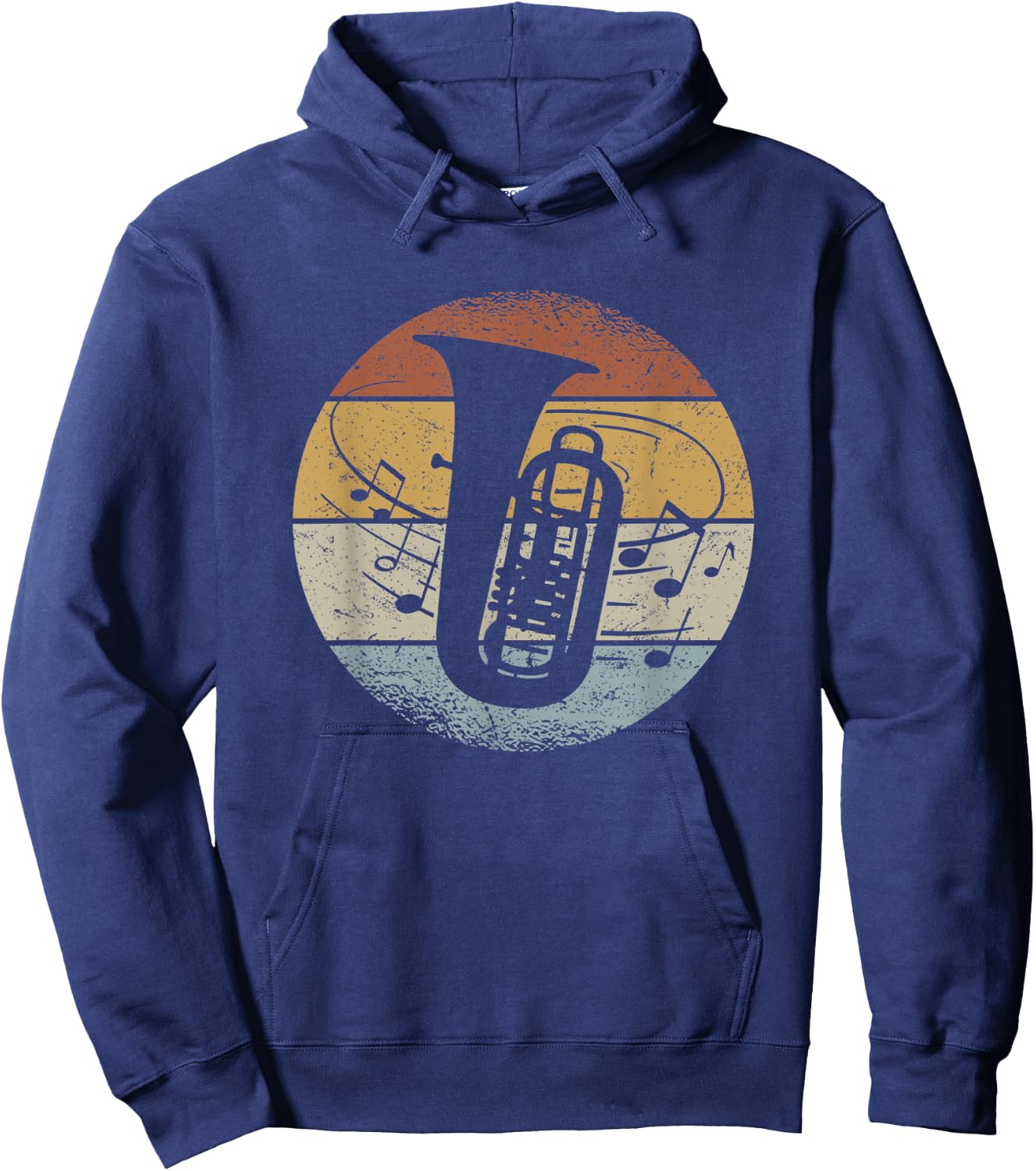 Tubist Orchester Musiker Noten Retro Tuba Hoodie - Hoodie | Navy