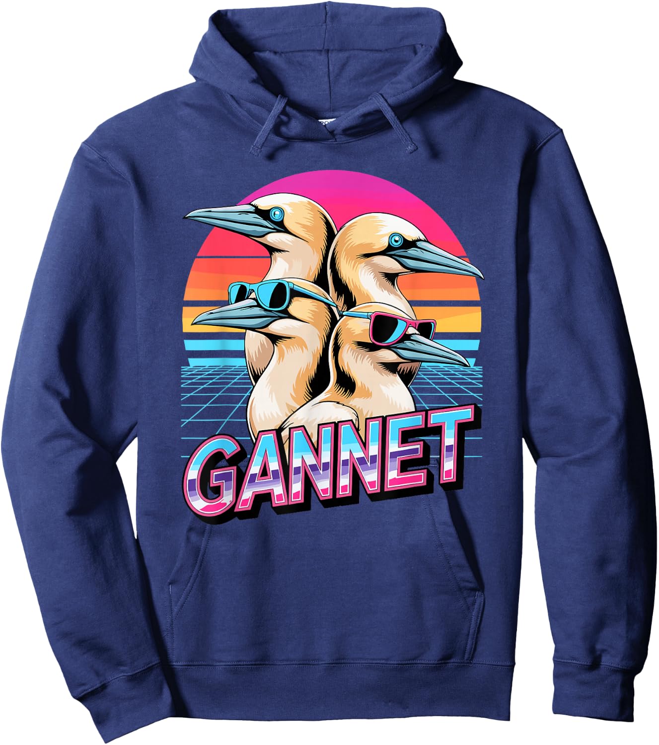 90s Vintage Gannet Bird Gannets Hoodie - Hoodie | Navy