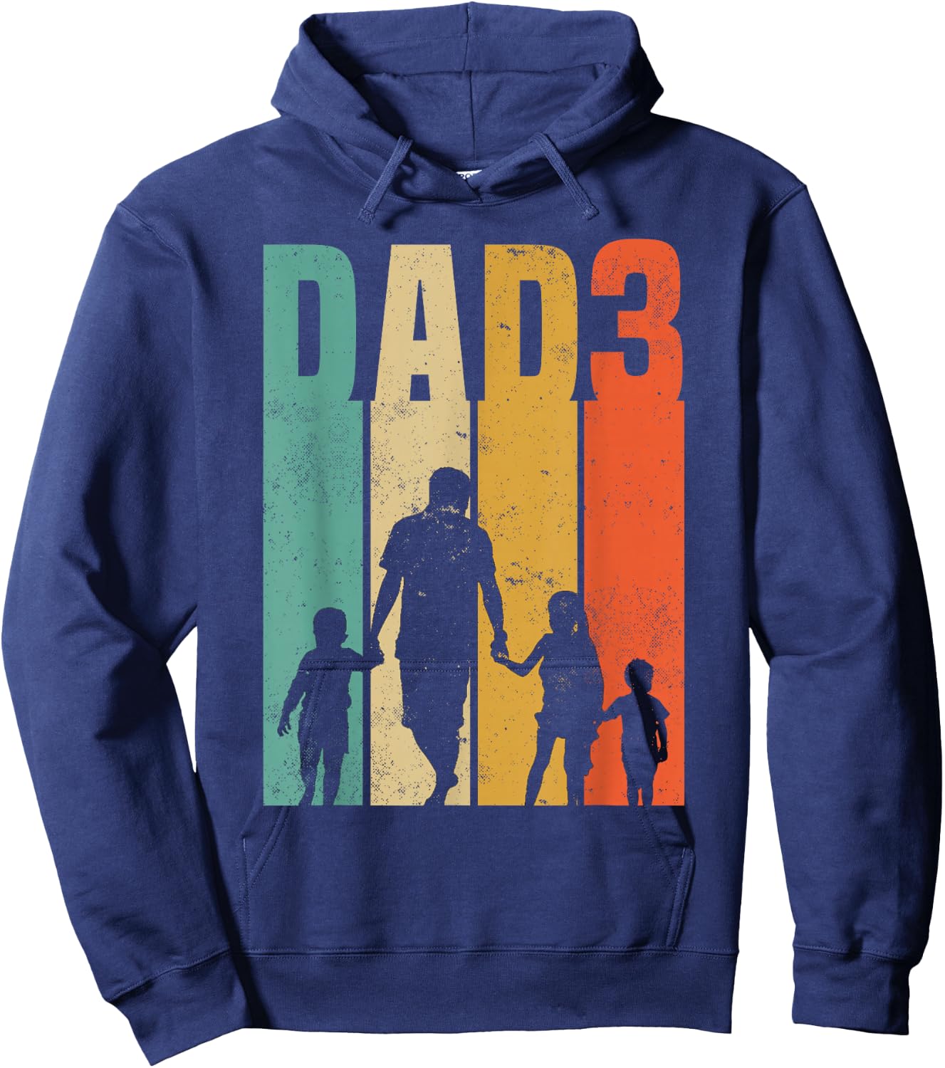 Dad hoch 3 - Vater 3 Kinder Dreifach Papa Hoodie - Hoodie | Navy