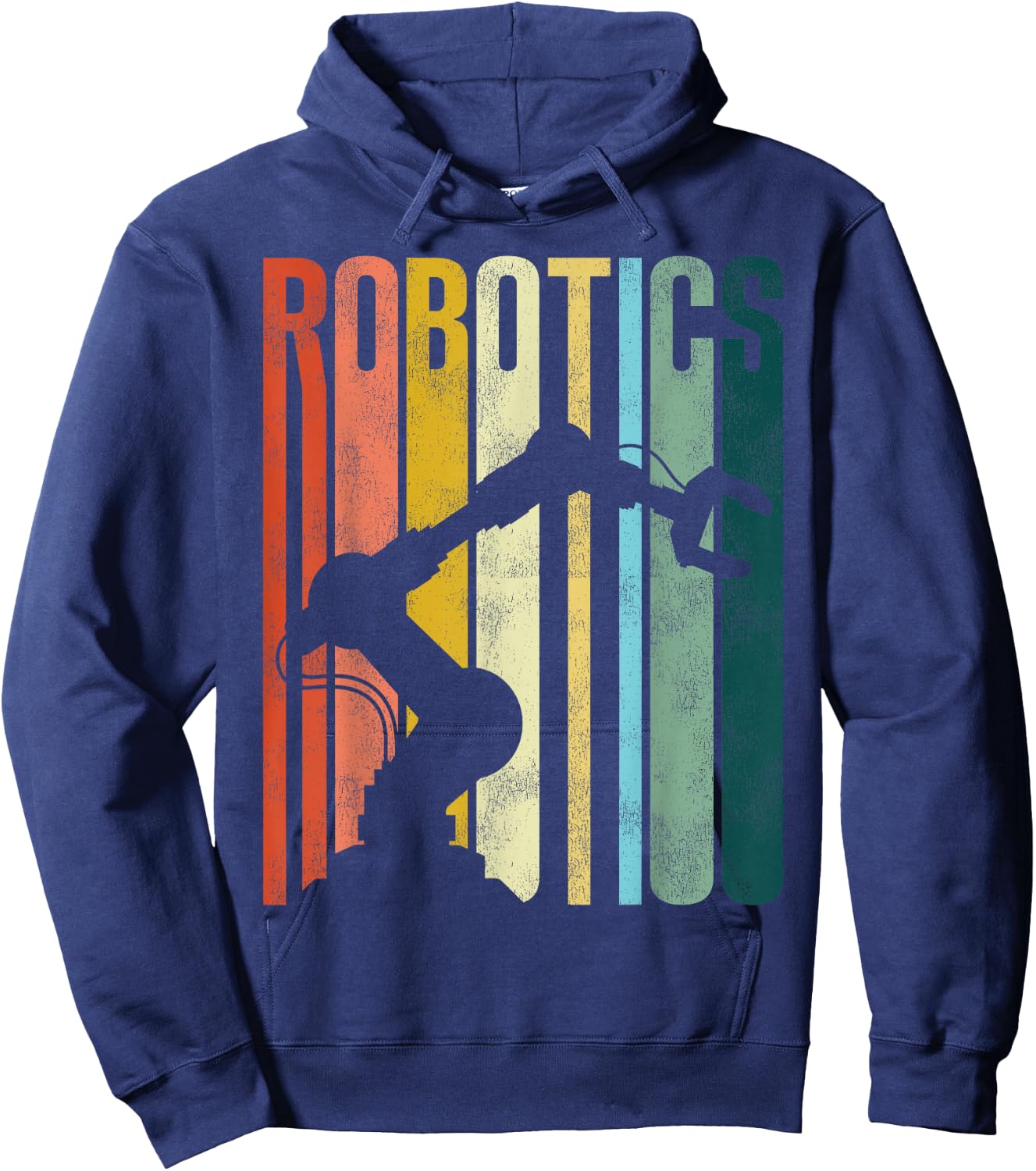 Robot Robotics Engineer Retro Vintage Robotics Hoodie - Hoodie | Navy