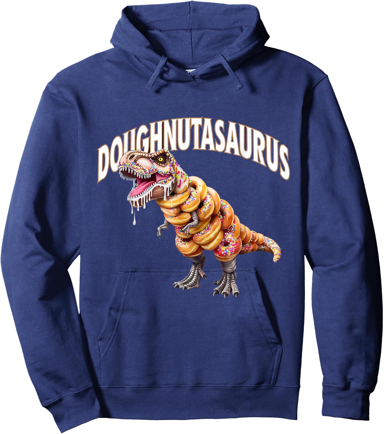 Donut Dino T-Rex Baking Dinosaur Funny Doughnut Hoodie - Hoodie | Navy