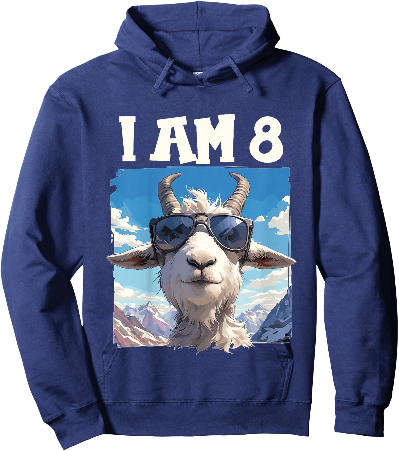 Kids 8 Years old 8 birthday Goats Boy Girl Goat Hoodie - Hoodie | Navy