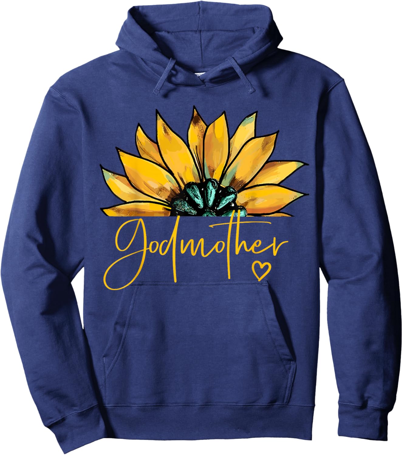 Godmother Gifts Heart Mother's Day Godmother Hoodie - Hoodie | Navy