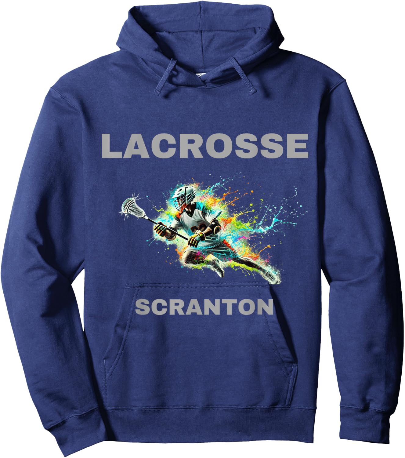 Colorful Lacrosse Player - Scranton Hoodie - Hoodie | Navy