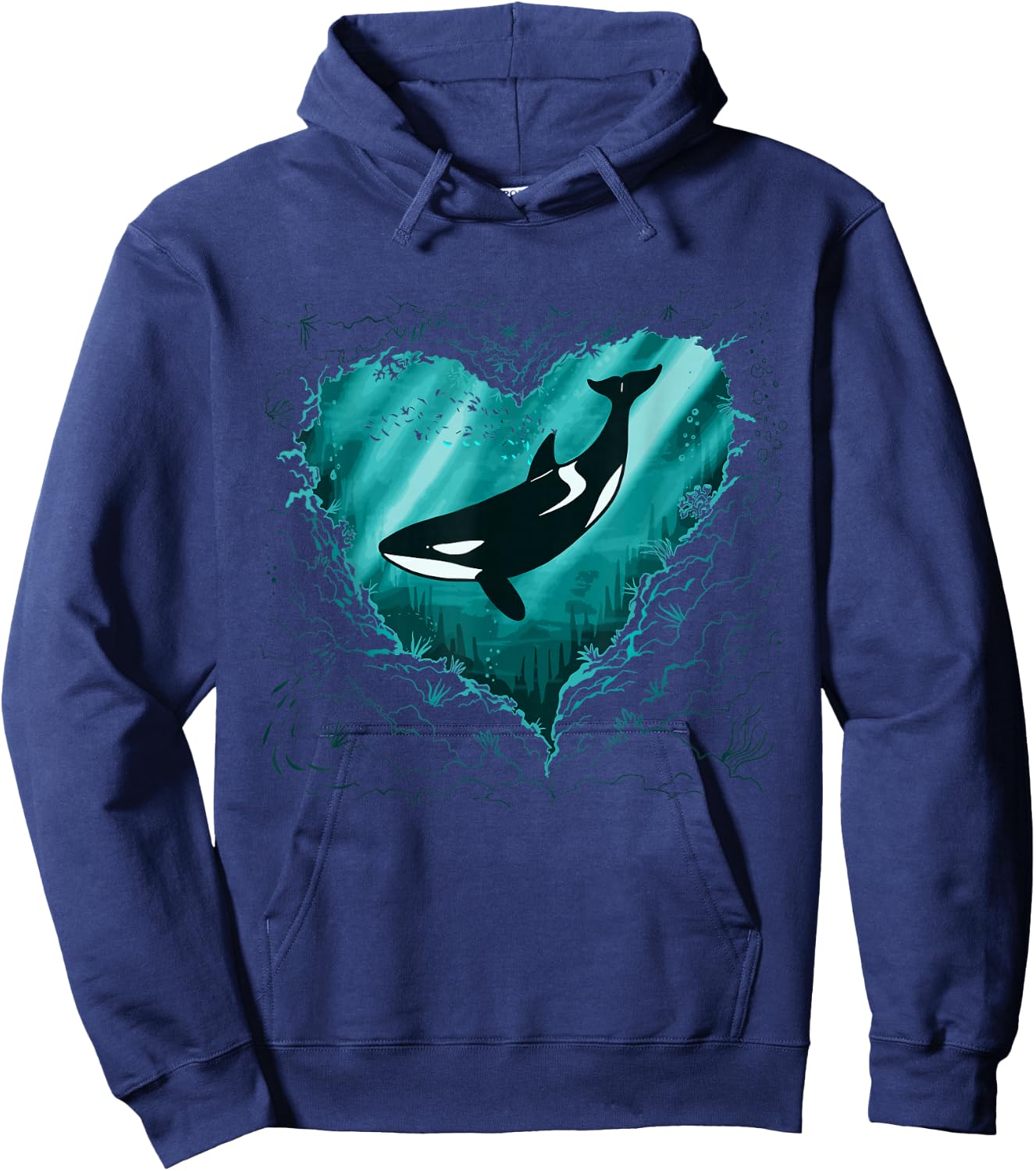Whale Orca Heart Killer Whale orca whale Hoodie - Hoodie | Navy