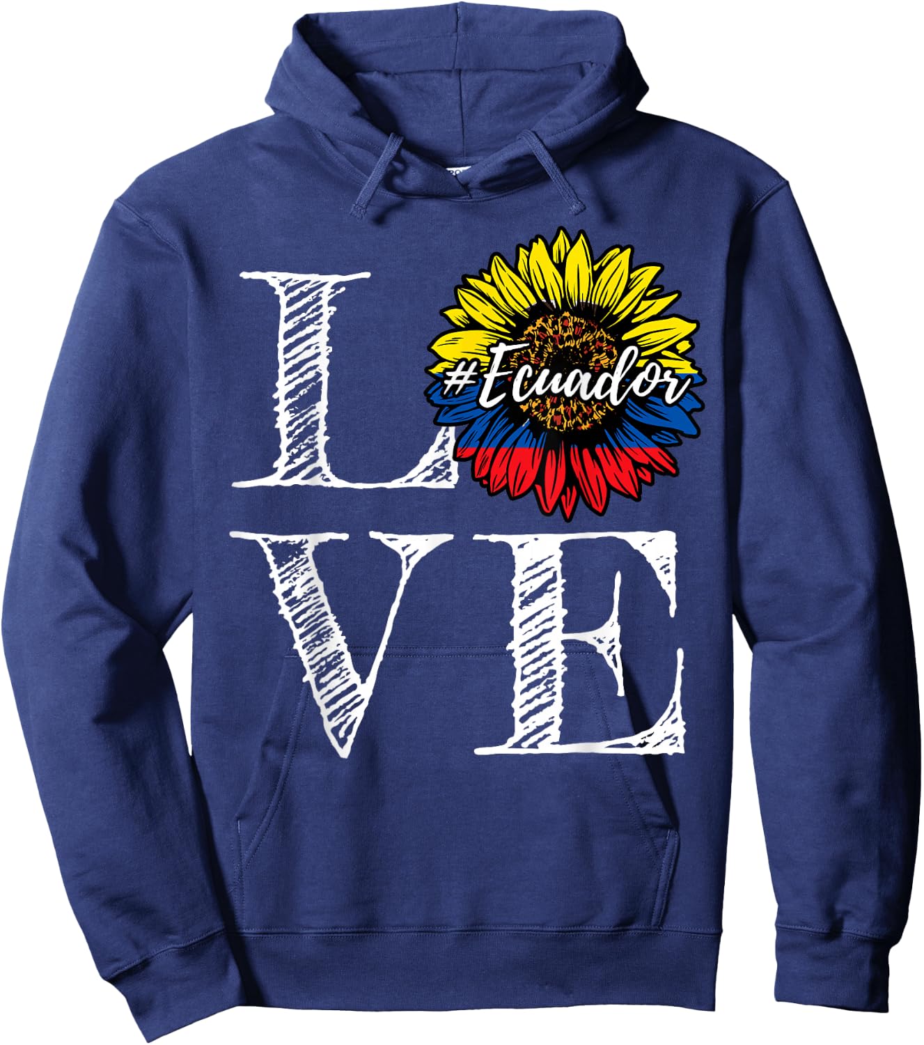 Sunflower Ecuador Love Ecuadorian Flag Hoodie - Hoodie | Navy