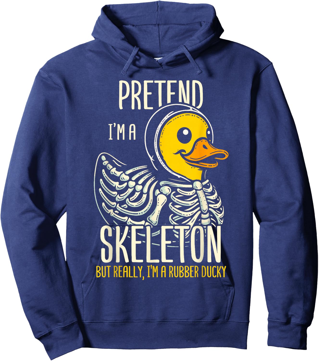 Skeleton Rubber Duck Spooky Duckling Hoodie - Hoodie | Navy