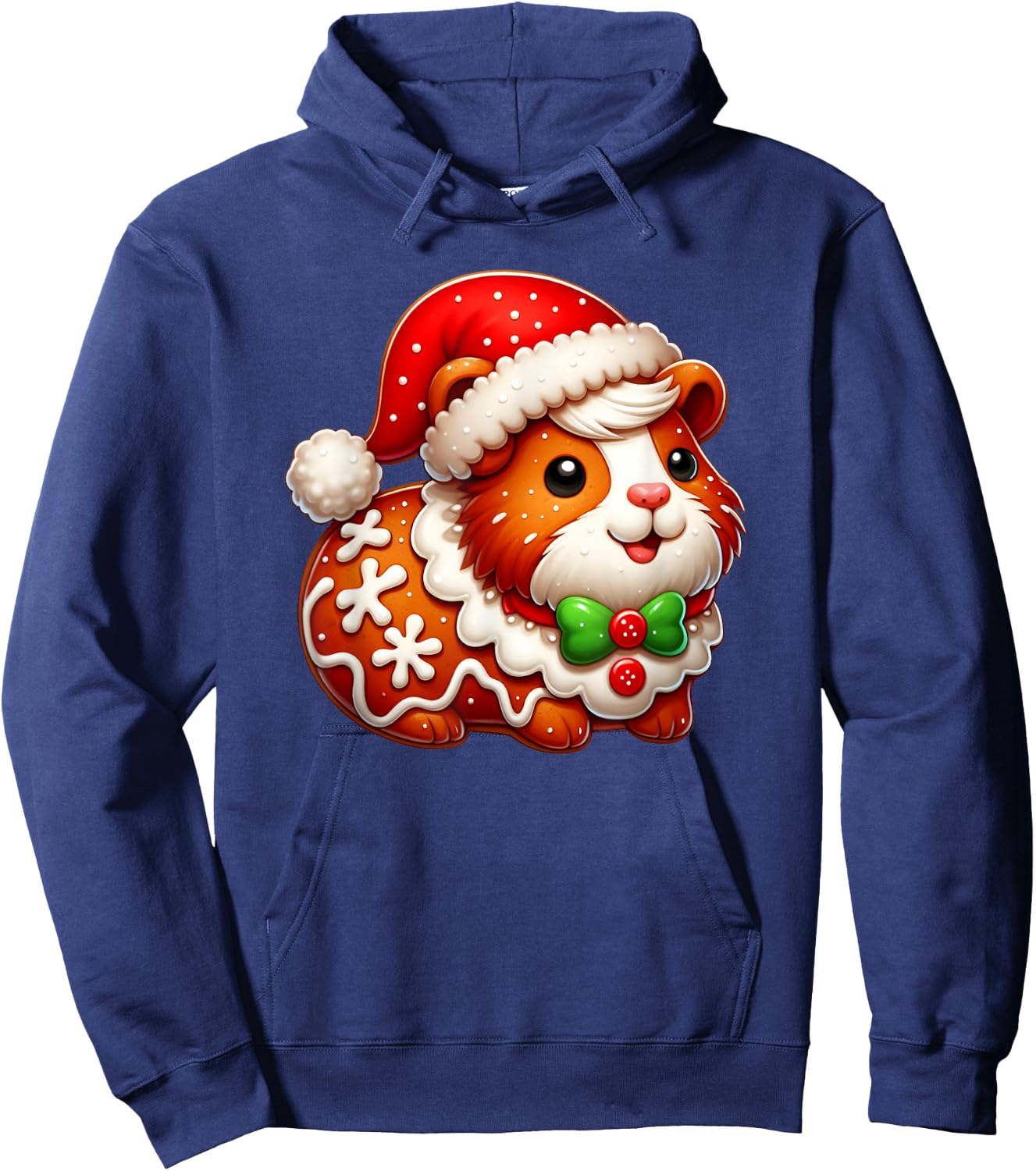 Funny Gingerbread Man Guinea Pig Christmas Kids Hoodie - Hoodie | Navy