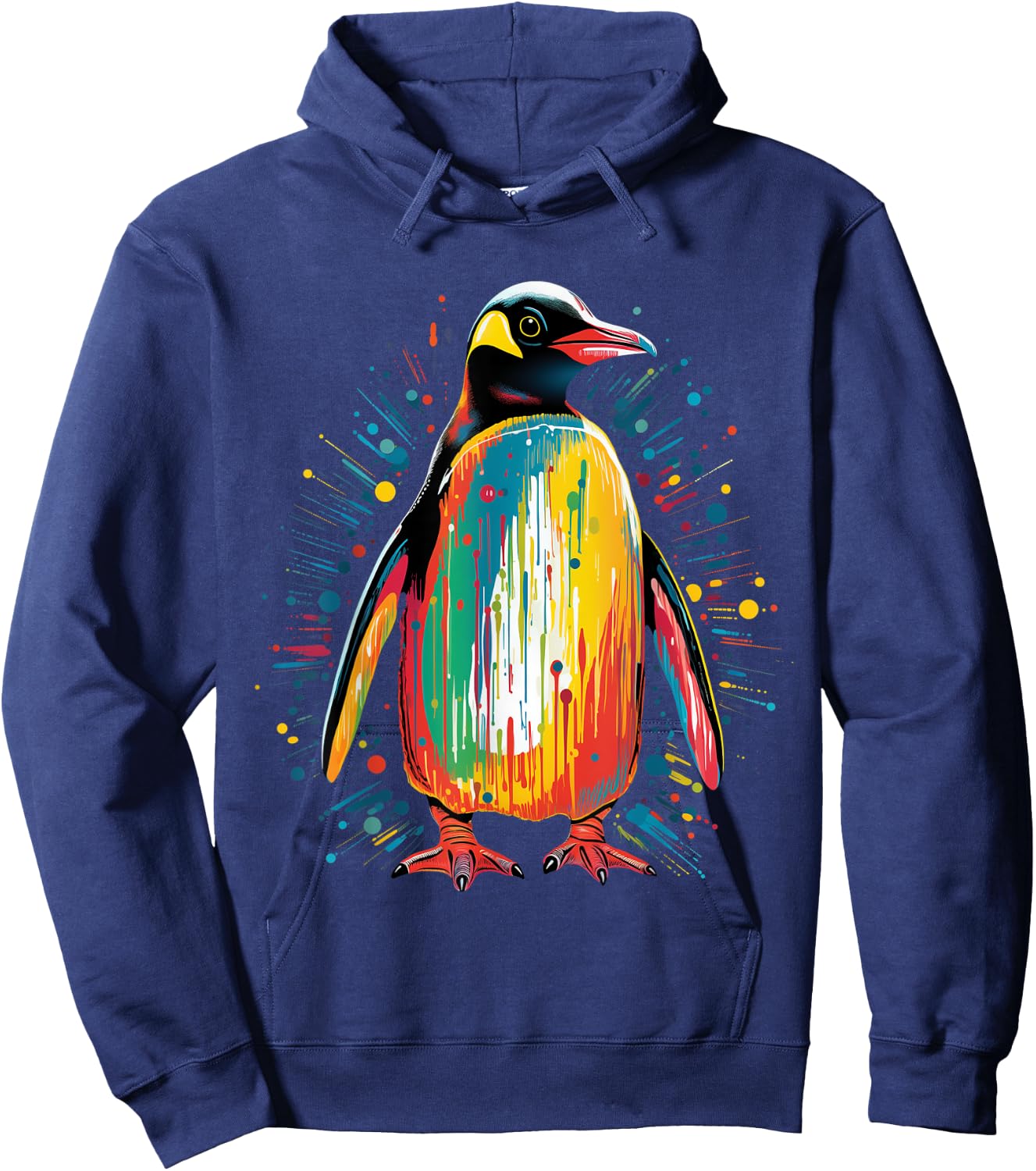 Penguin Colorful Artwork Kids Penguin Lover Hoodie - Hoodie | Navy