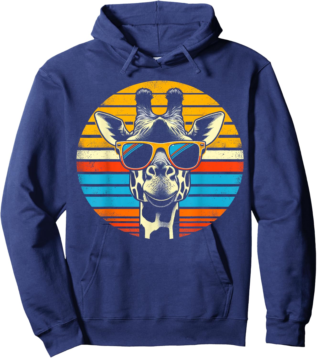 Giraffe Vintage Sunglasses Hoodie - Hoodie | Navy