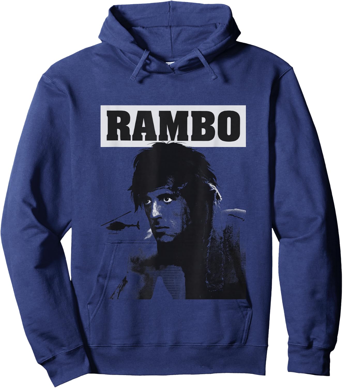 Rambo First Blood Helicopter Poster, Red, S Hoodie - Hoodie | Navy