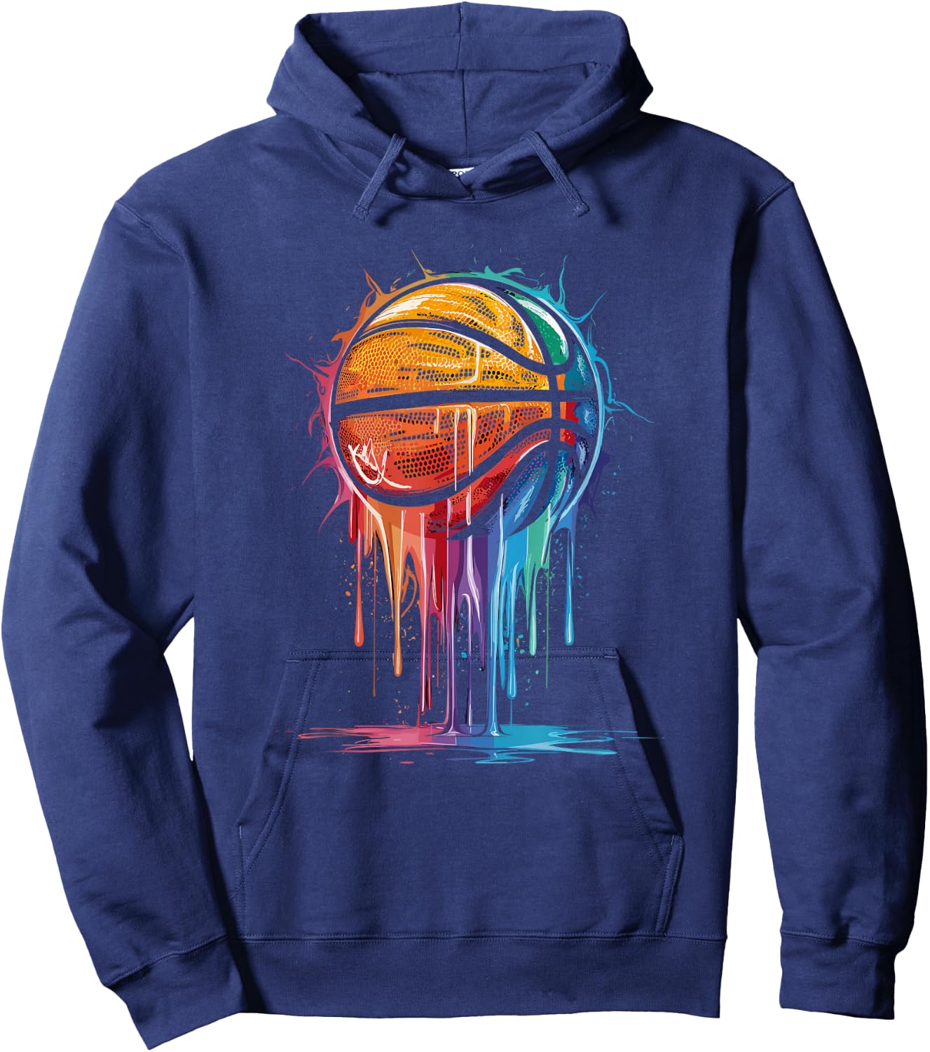 Colourful Basketball Player Basket , black Hoodie - Hoodie | Navy