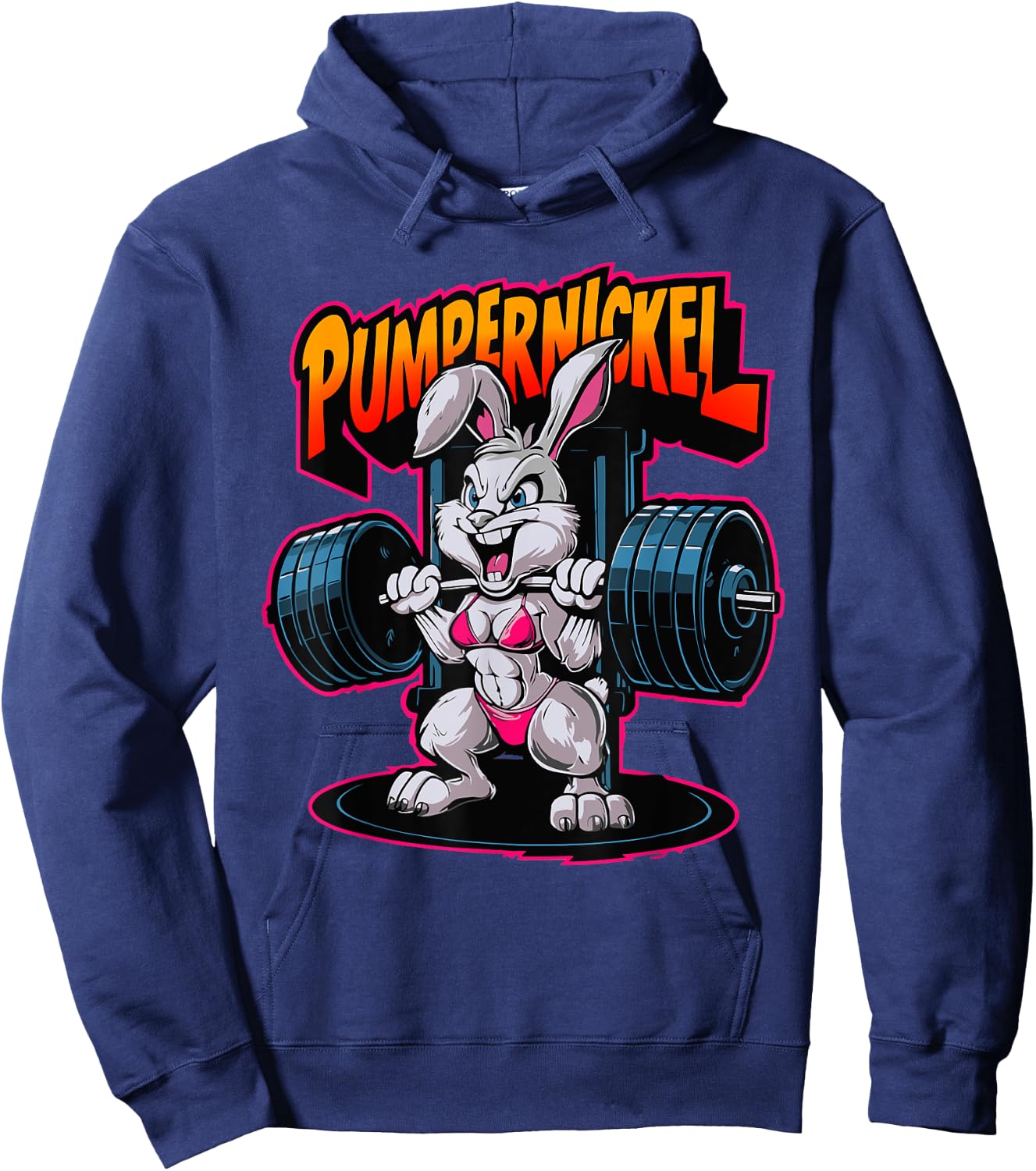Gym Workout Sport Rabbit Pumpenickel , black Hoodie - Hoodie | Navy