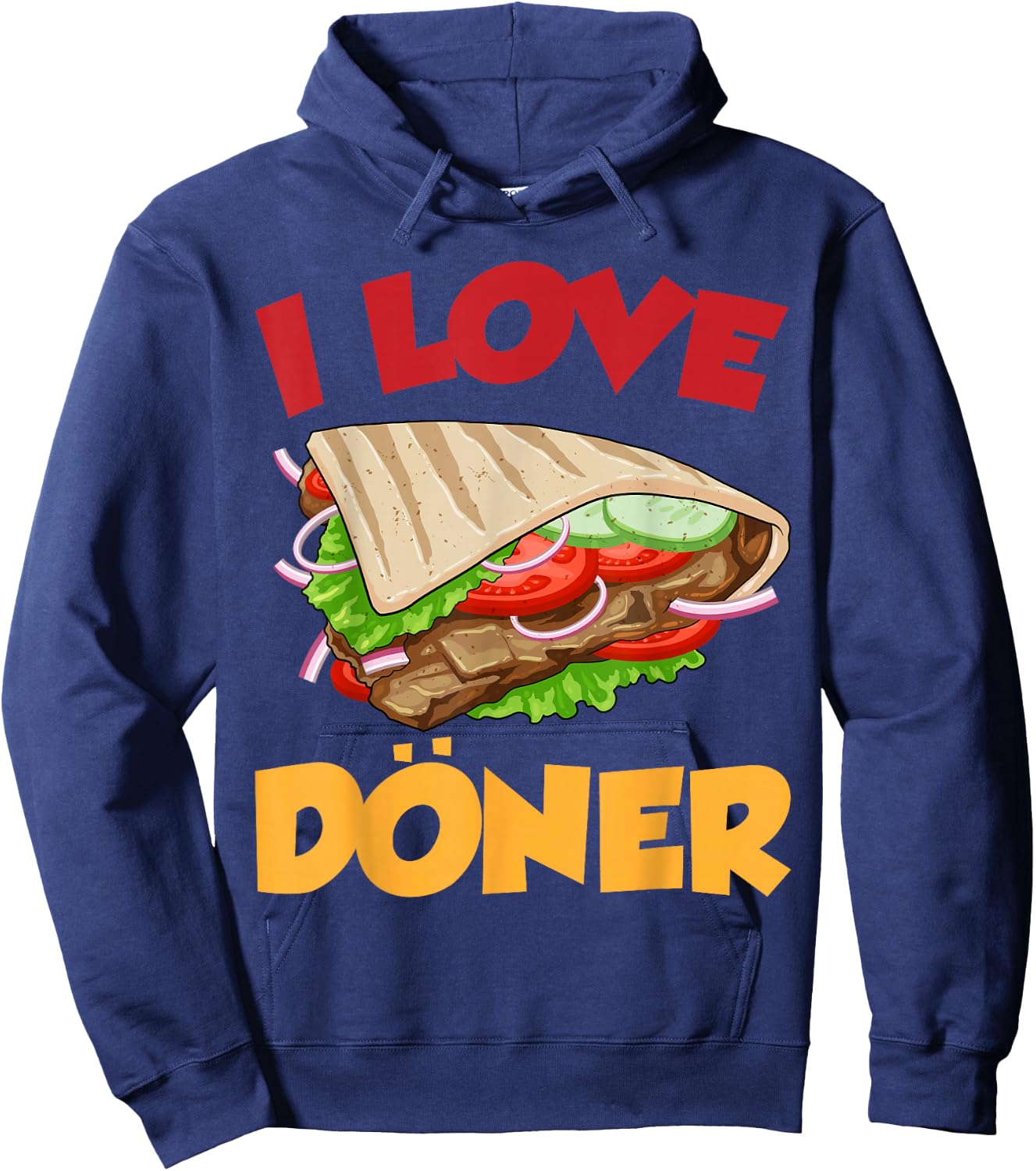 Ich liebe Döner Kebab Fleisch Döner , black Hoodie - Hoodie | Navy