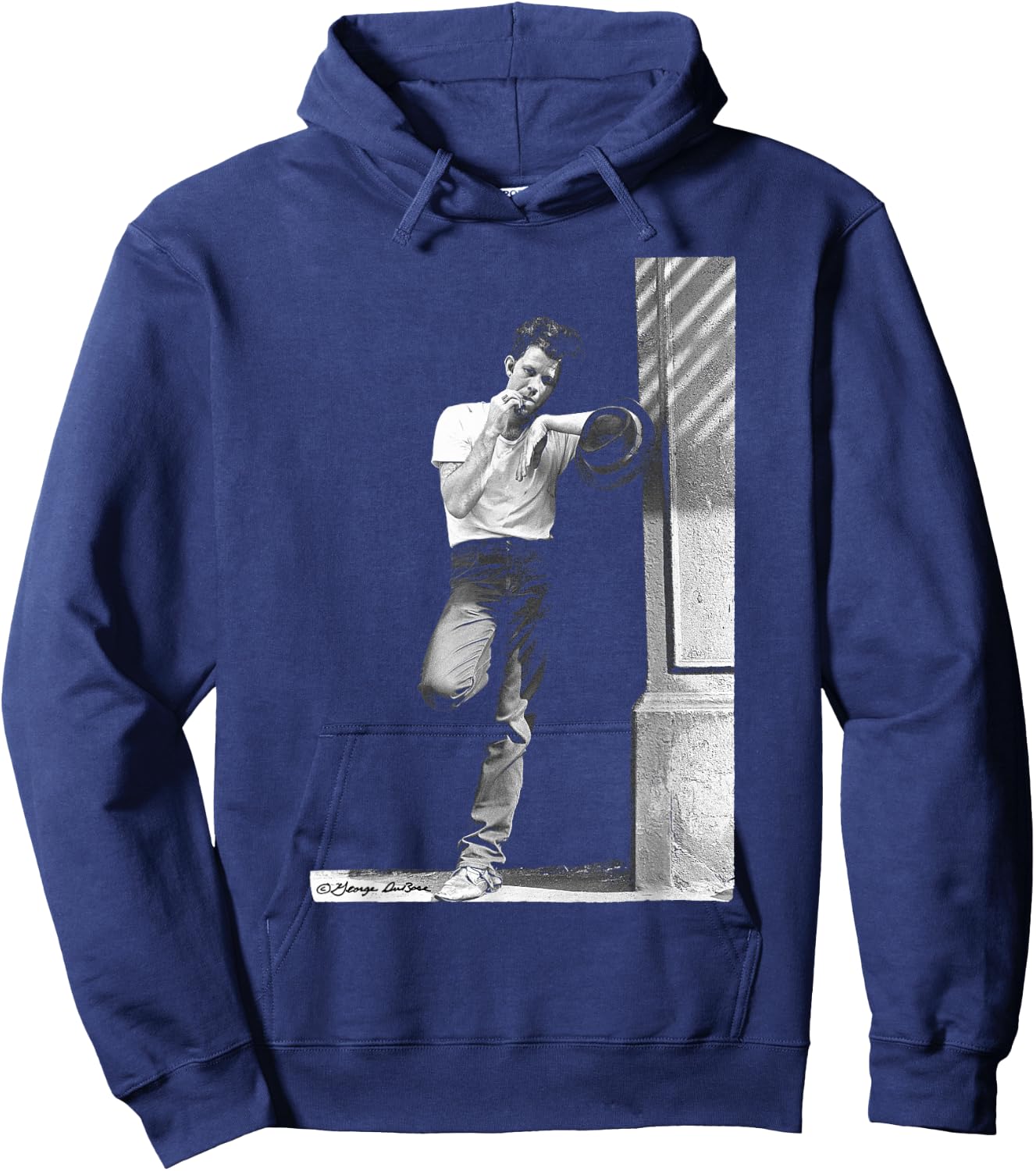 Tom Waits Portrait in Street by George DuBose Hoodie - Hoodie | Navy