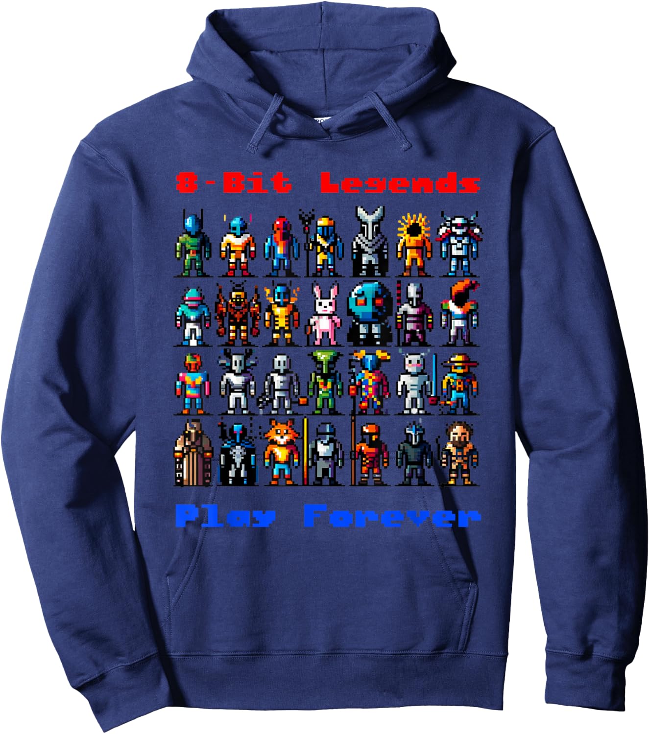 8-Bit Legends: Pixel Art World Hoodie - Hoodie | Navy