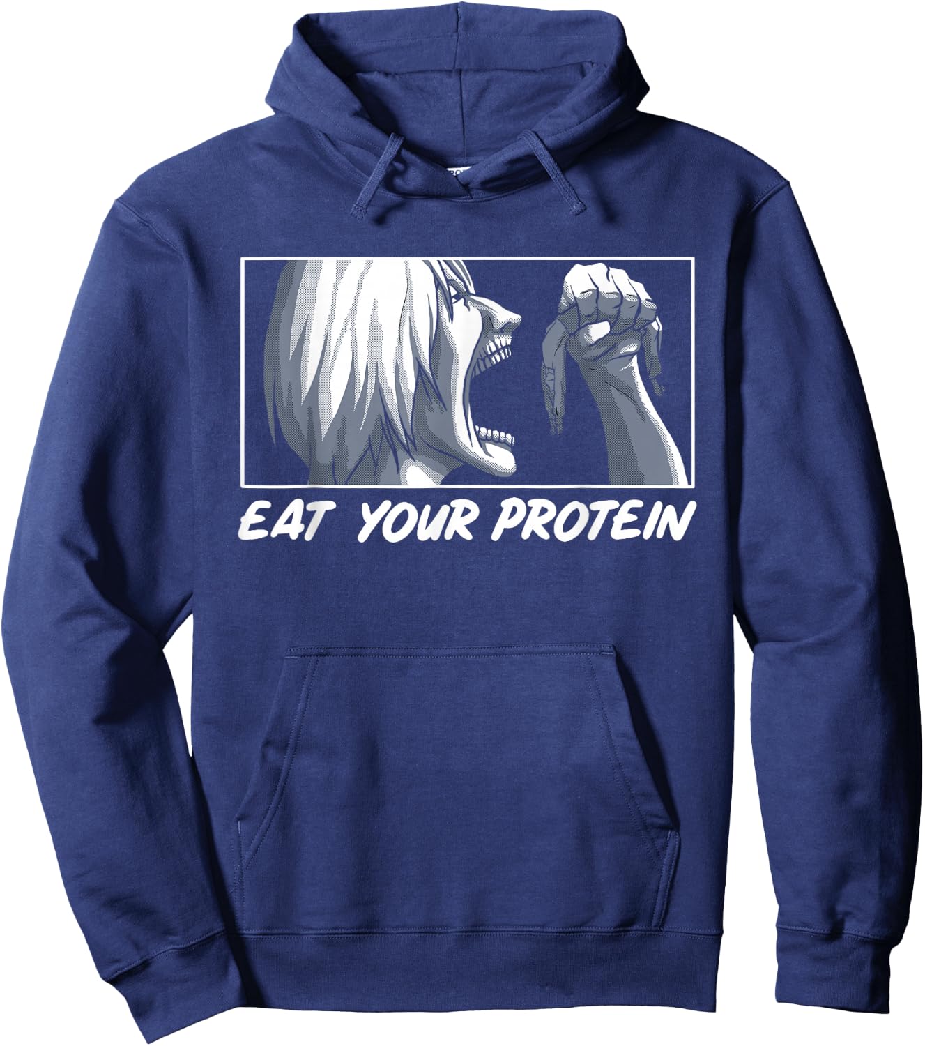 Manga Eat Your Protein Anime Fitness , Black, S Hoodie - Hoodie | Navy