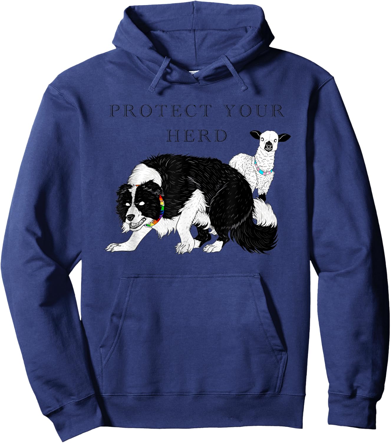 LGB Protect Your Herd Funny Women Hoodie - Hoodie | Navy