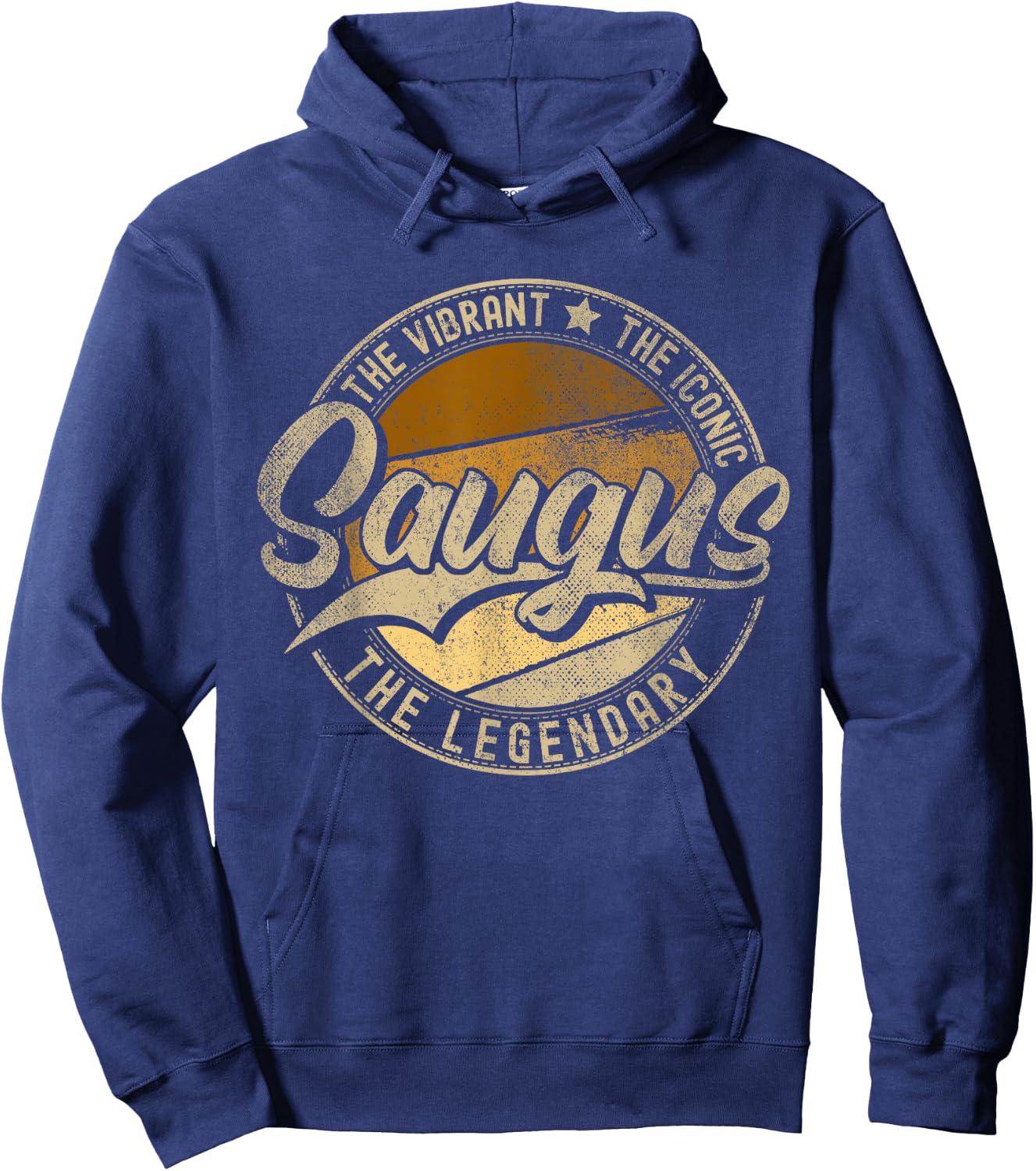 Saugus MA | Massachusetts | Vintage Distressed Hoodie - Hoodie | Navy