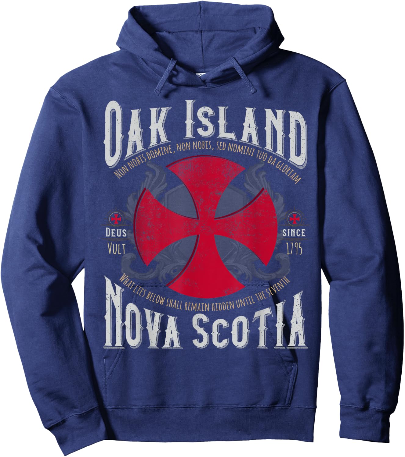 Templar Cross Oak Island Nova Scotia Hoodie - Hoodie | Navy
