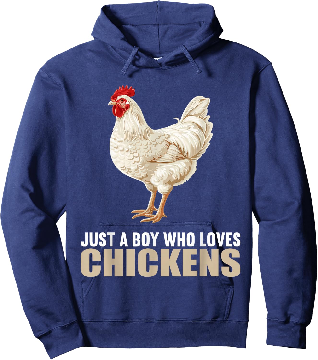 Just a Boy who loves Chickens Chicken Hoodie - Hoodie | Navy