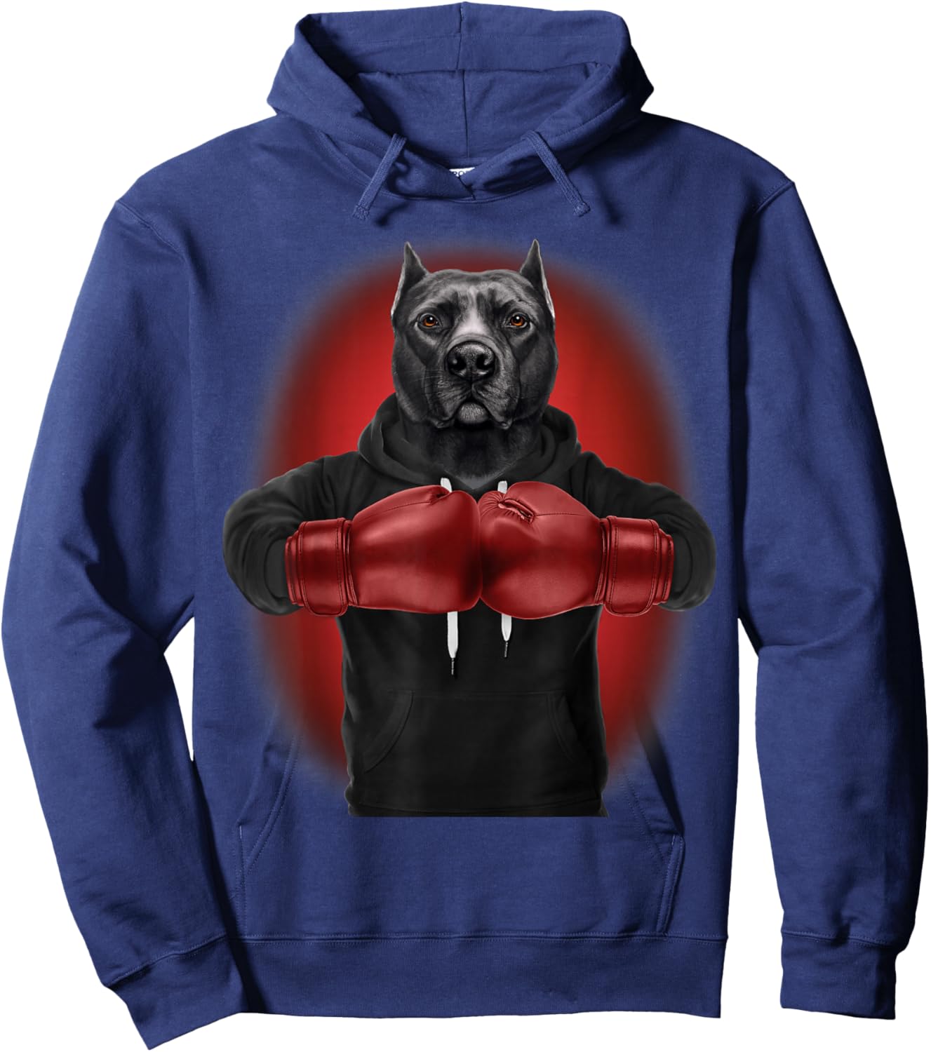 Boxing Black Pit Bull Dog, Martial Arts Warrior Hoodie - Hoodie | Navy