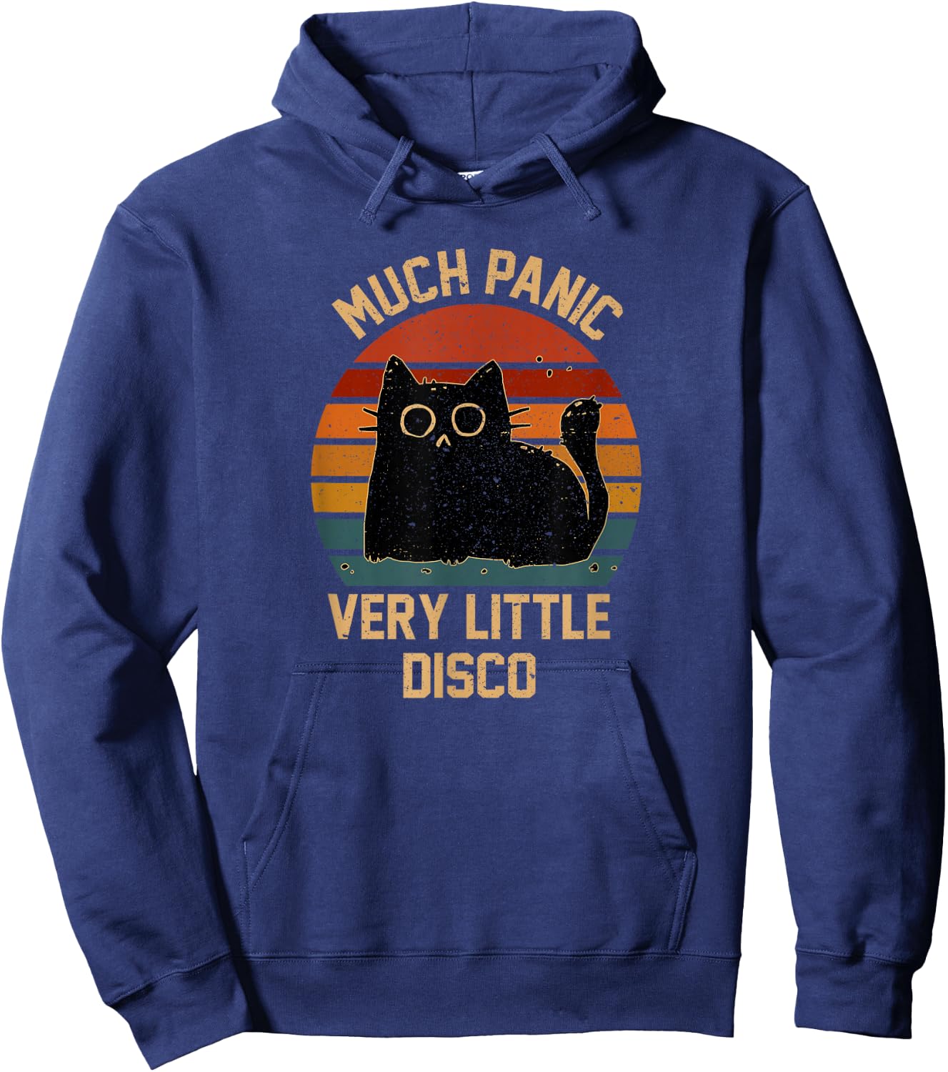 Much Panic Very Little Disco Funny Cat Japanese Hoodie - Hoodie | Navy