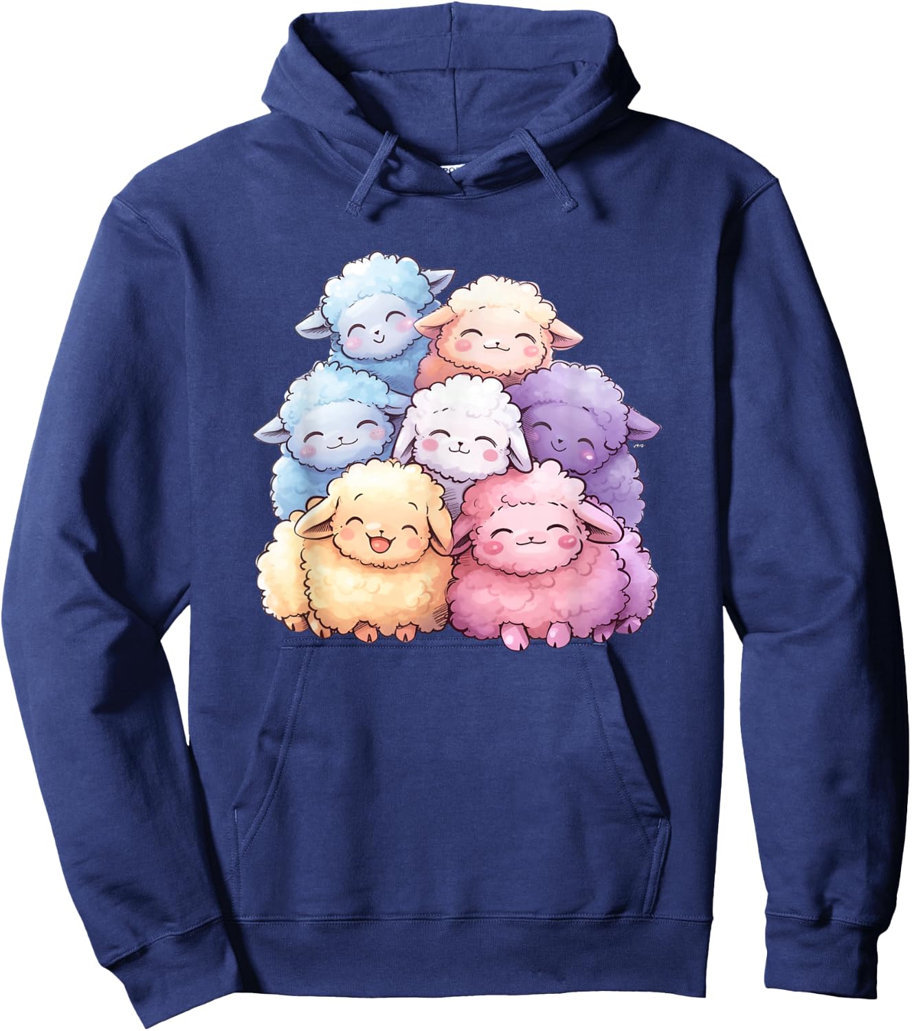 Kawaii Anime Pastel Sheep Farm Kids Hoodie - Hoodie | Navy