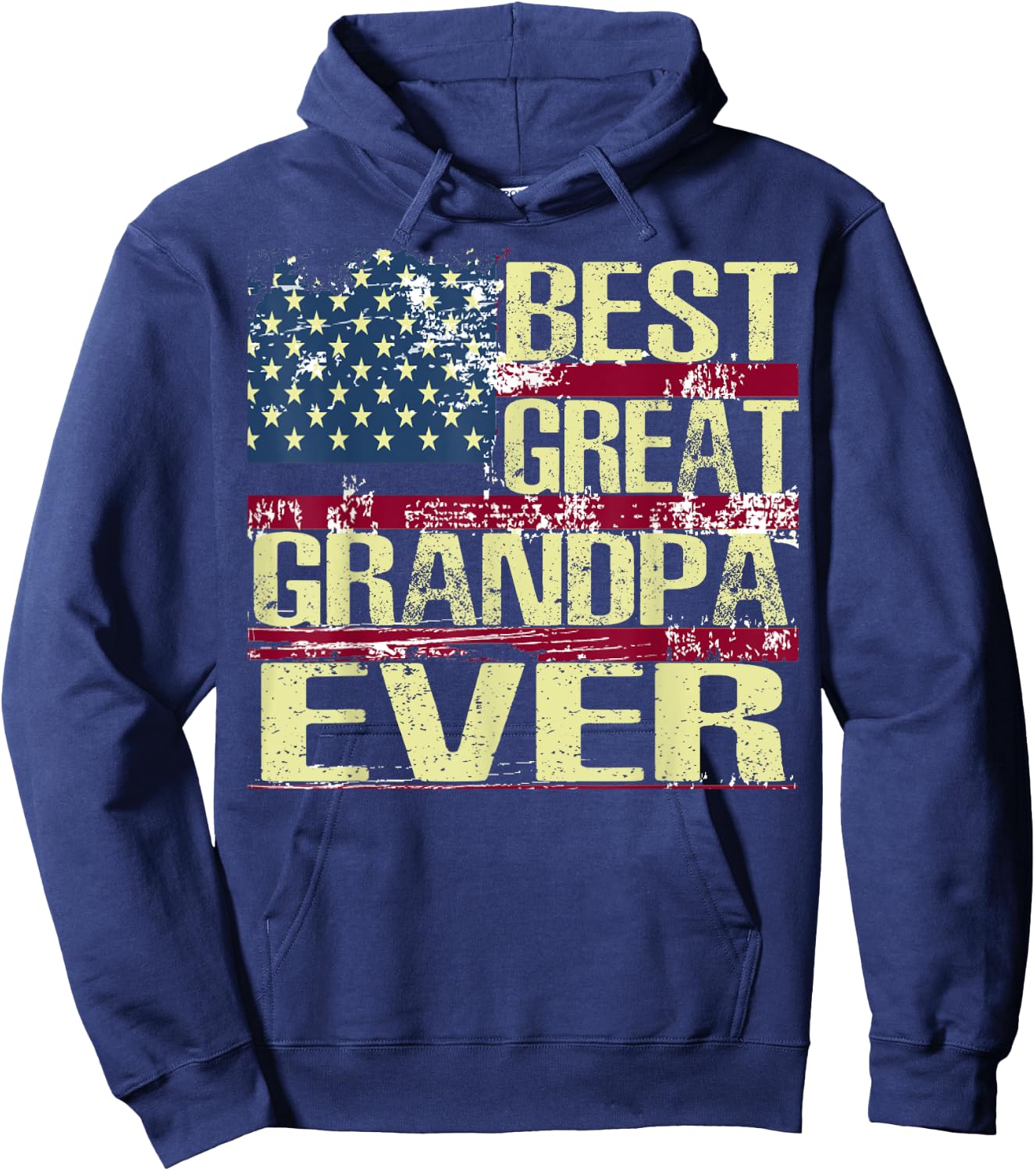 Best Great Grandpa Ever American Flag Hoodie - Hoodie | Navy