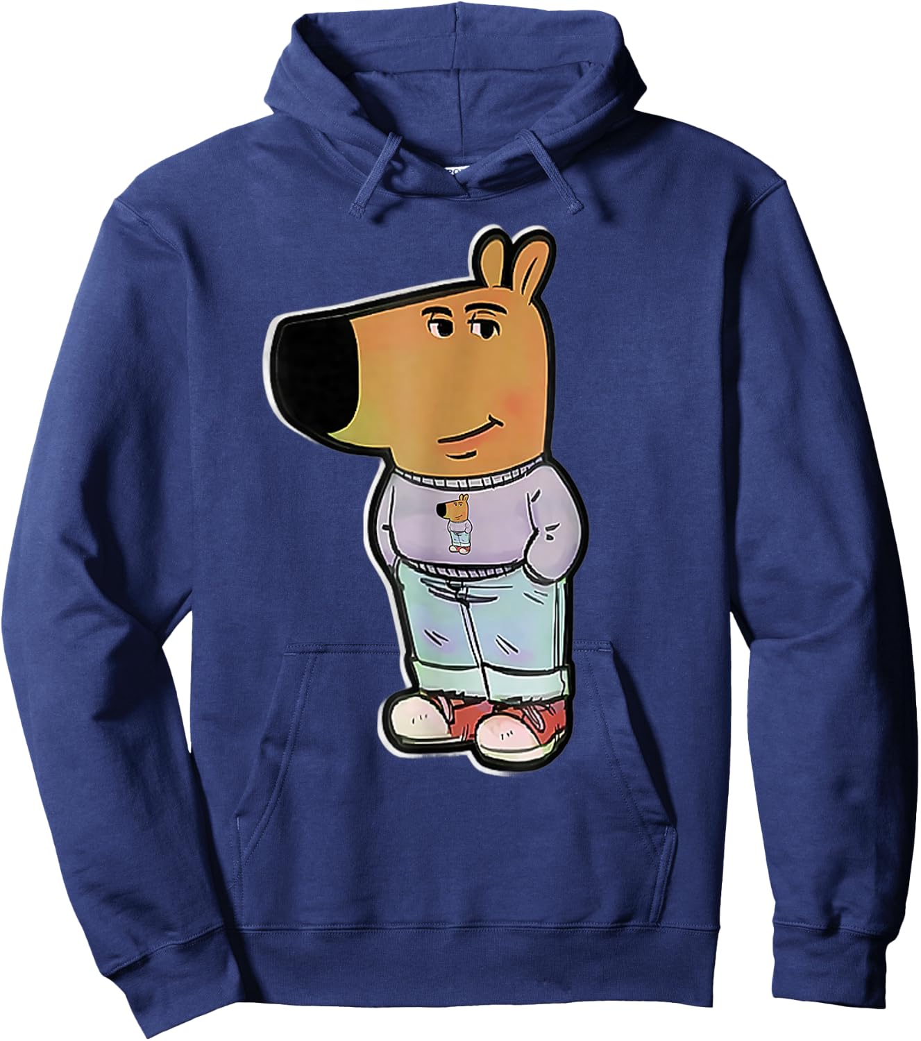 My new character DOUBLE Stylish chill guy meme Hoodie - Hoodie | Navy
