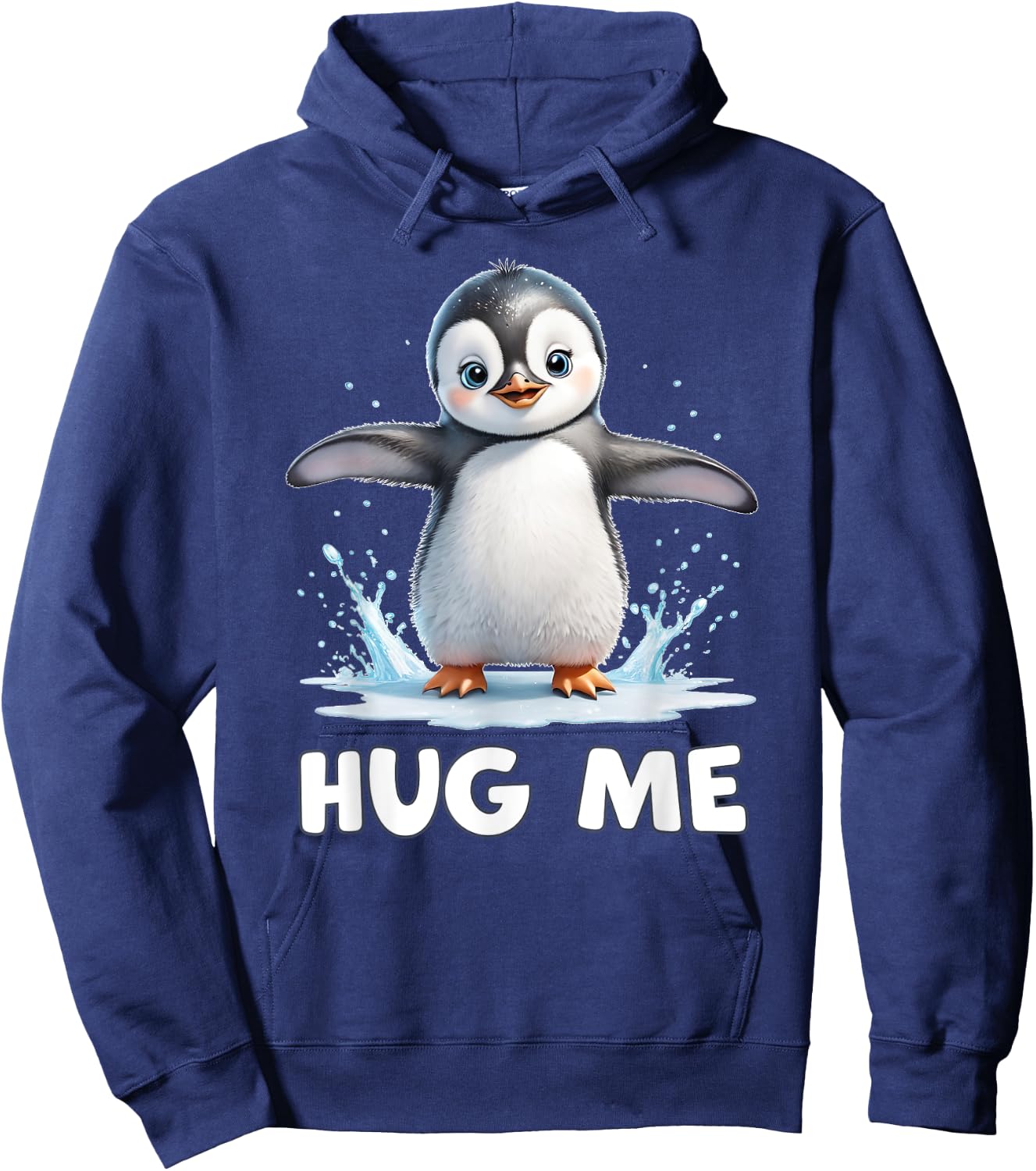 Cute Penguin Hug Me Hoodie - Hoodie | Navy