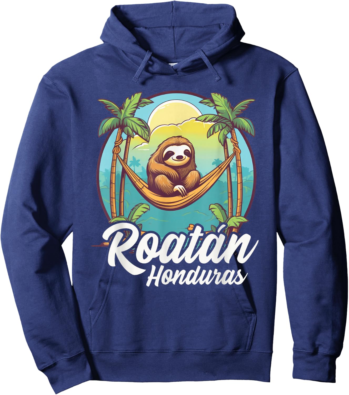 Roatan Sloth, Roatan Honduras Sloth, Roatan Hoodie - Hoodie | Navy