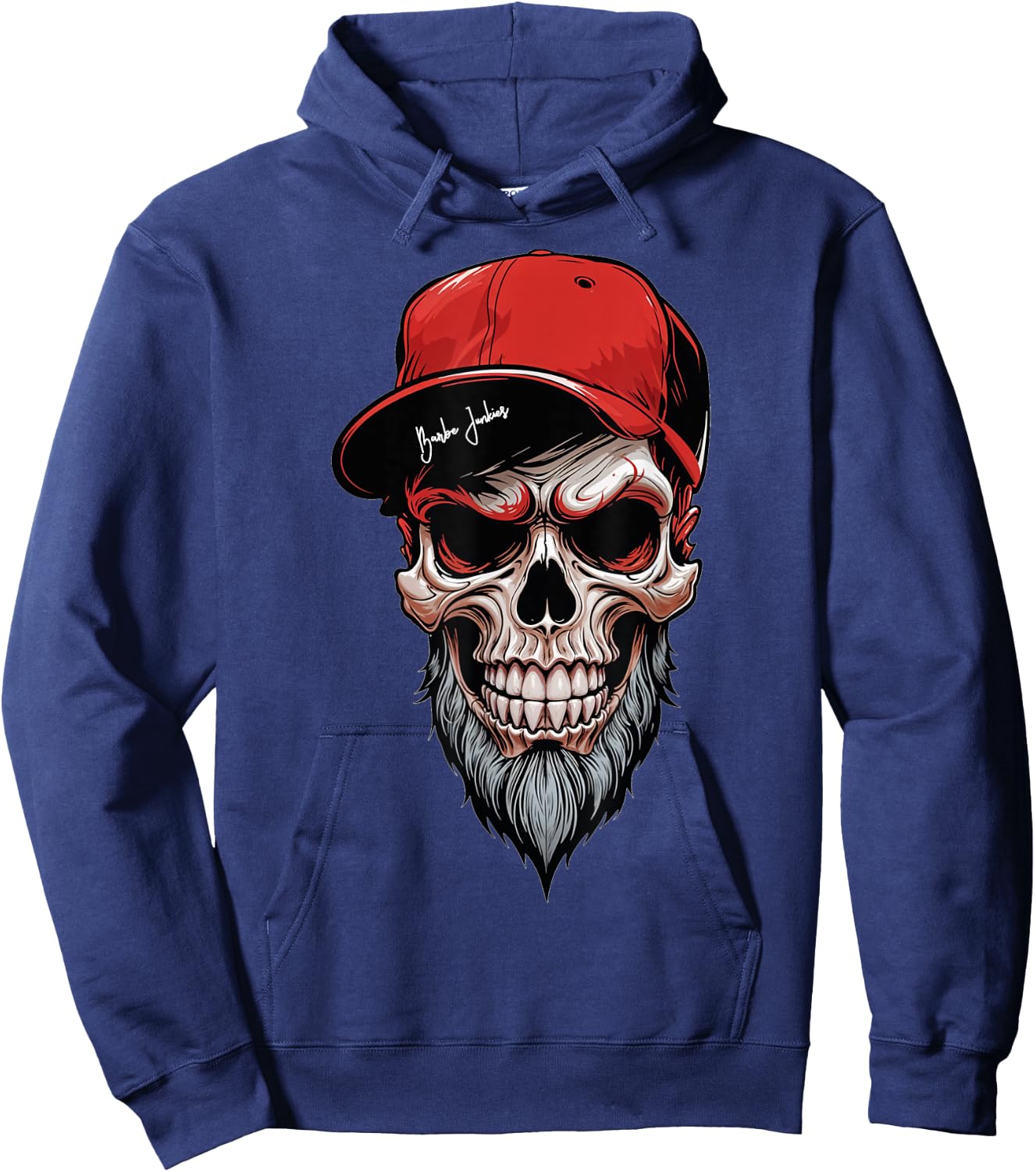 Skull Bearded Beard Skull Gift , Black, S Hoodie - Hoodie | Navy
